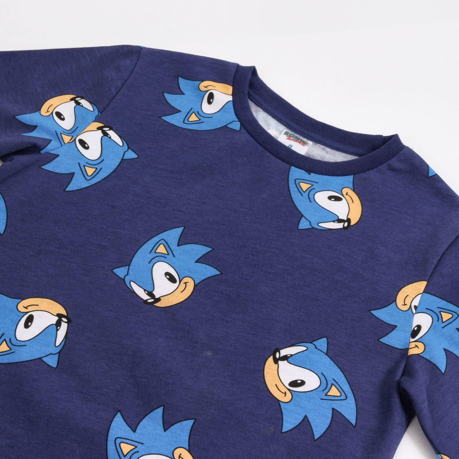 Pijama Manga Larga Full Print Caras Azul Sonic-2