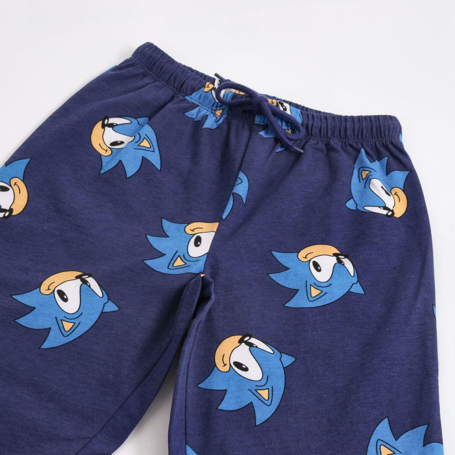 Pijama Manga Larga Full Print Caras Azul Sonic-3