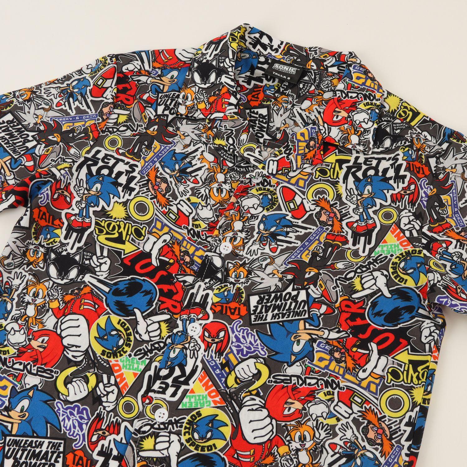 Guayabera Niño Azul Full Print Lets Roll Sonic-3