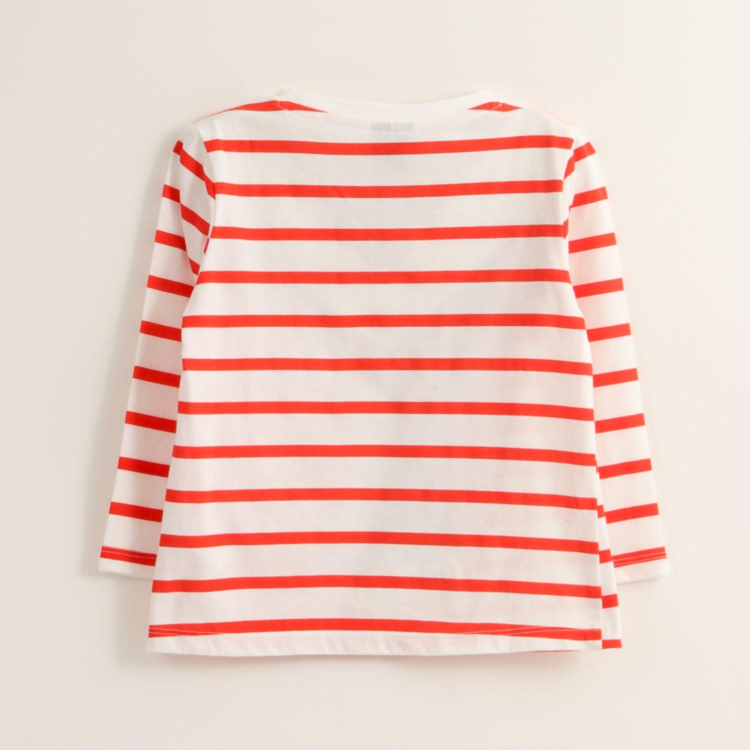 Polera Manga Larga Niña Minnie Rayas Rojo Disney-2