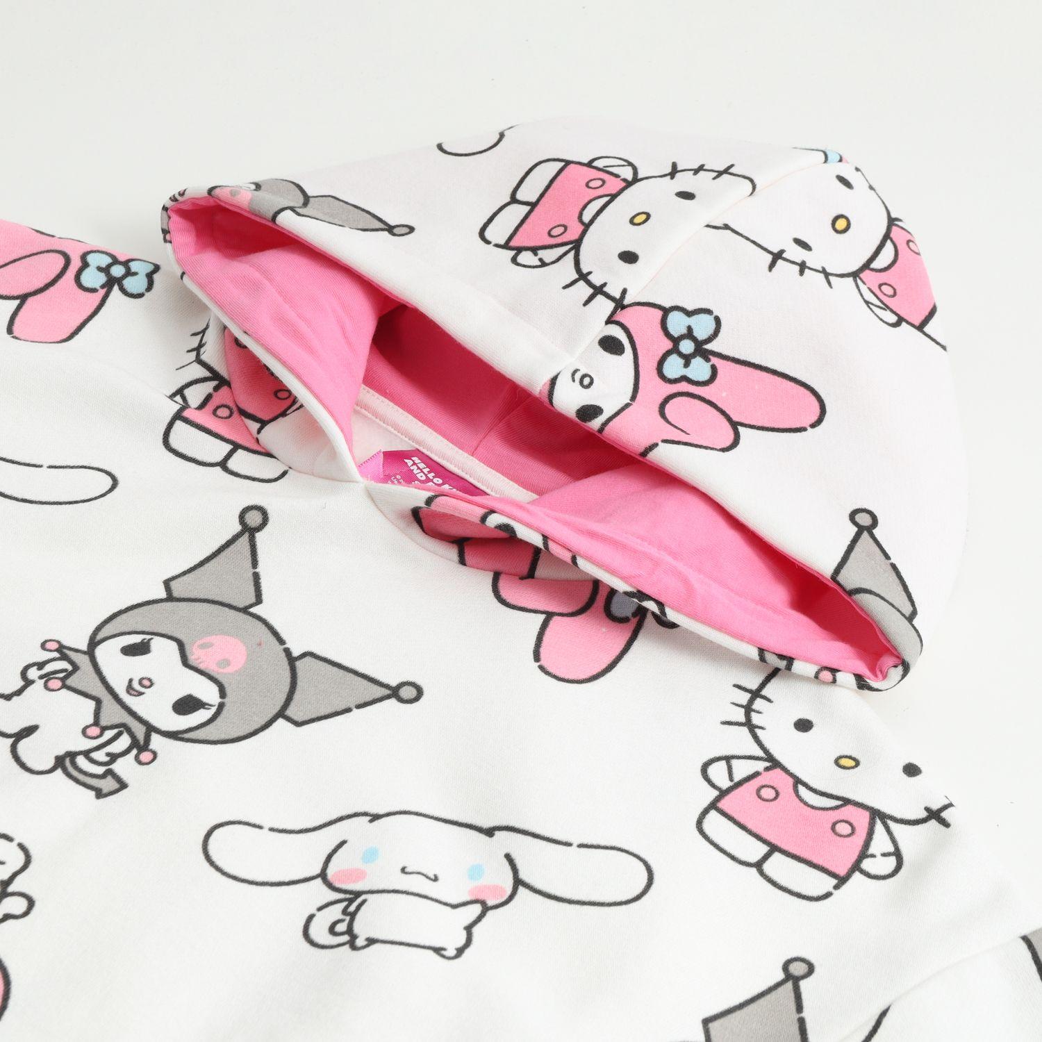 Polerón Cerrado Niña Hoodie Full Print Blanco Hello Kitty-2