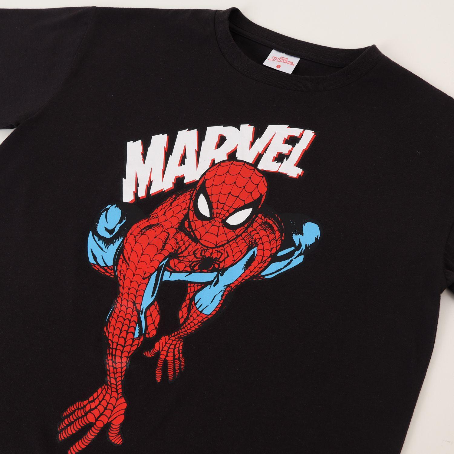Polera Manga Corta Niño Negro Mesa Spiderman Marvel-2