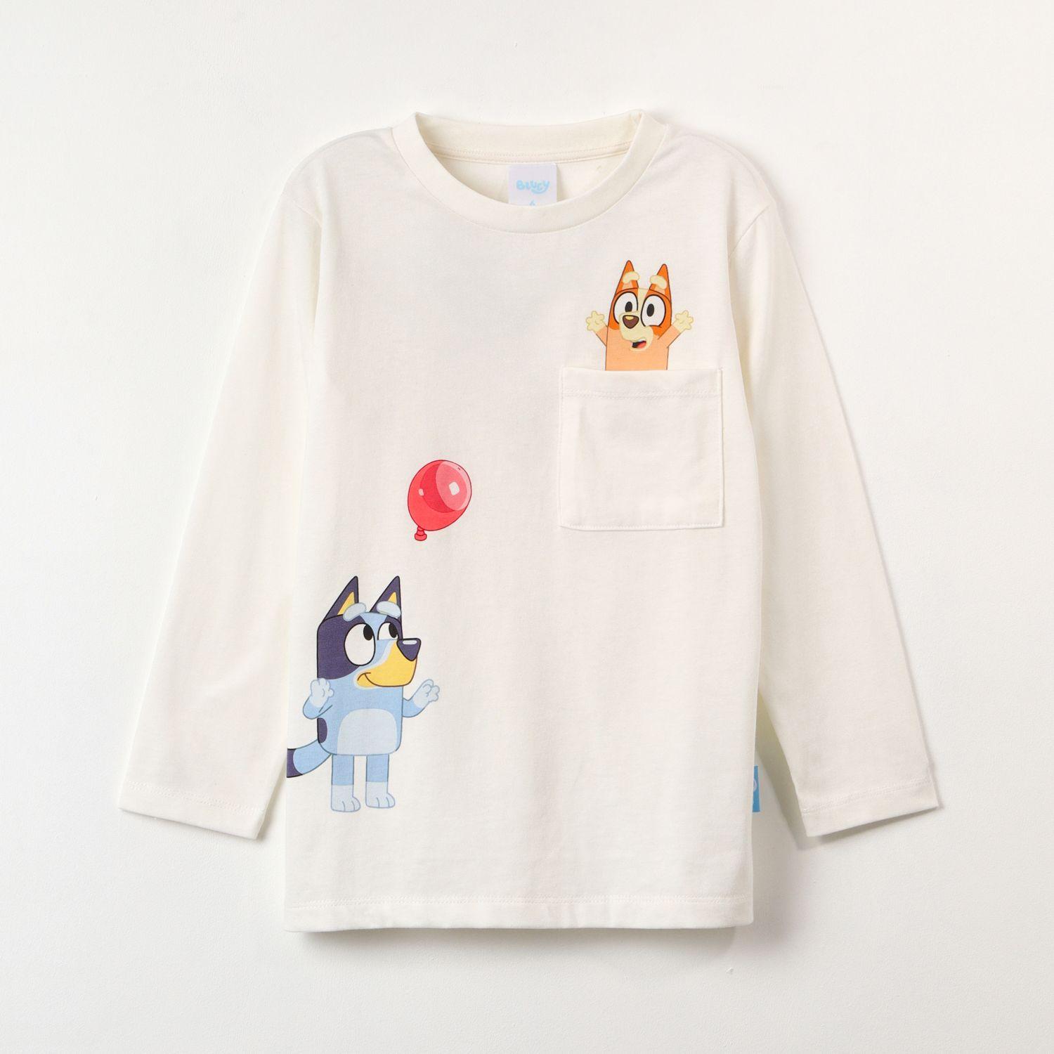 Polera Manga Larga Niño Globos Beige Bluey-0
