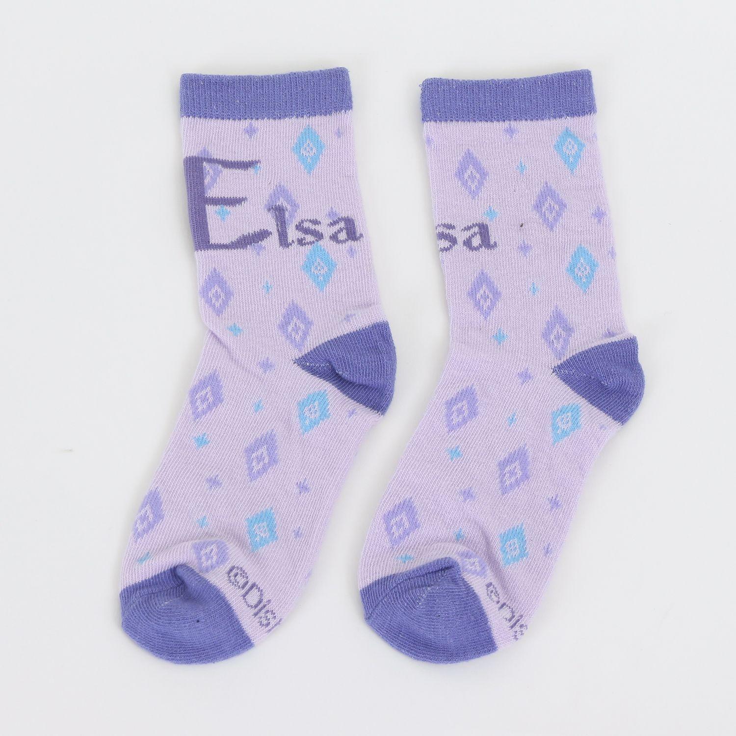 Calcetín 2P Niña Elsa Disney Morado-3