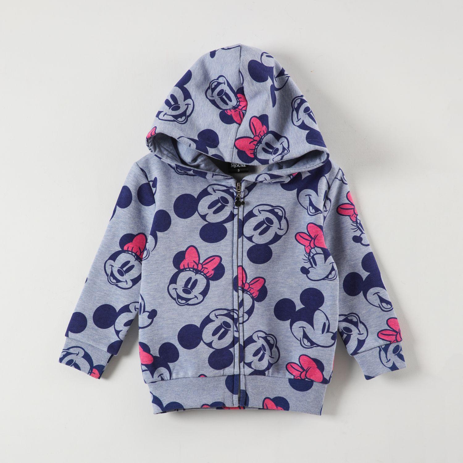 Poleron Niña Minnie Fun Faces Gris Disney-0