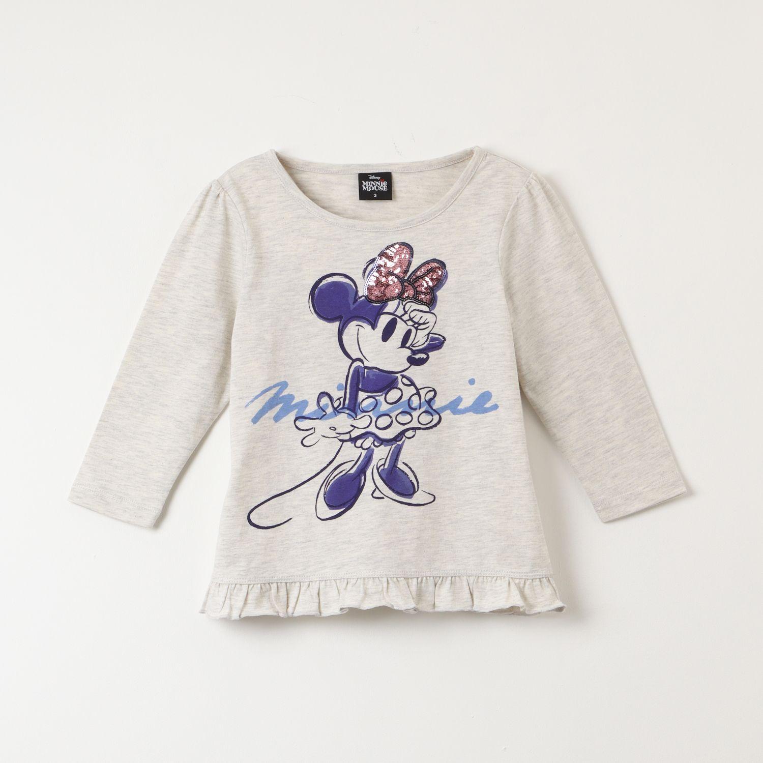Polera Manga Larga Niña Minnie Smile Gris Disney-0