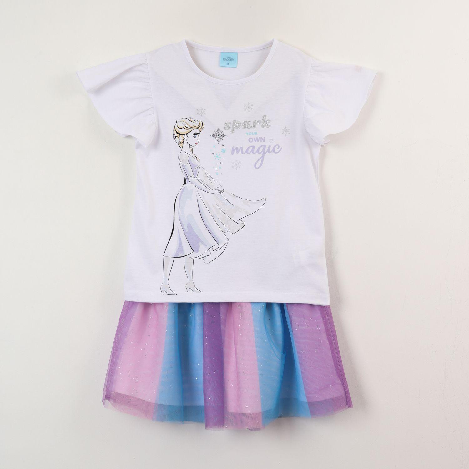 Conjunto Tull Niña Frozen Elsa Sparks Blanco Disney-0