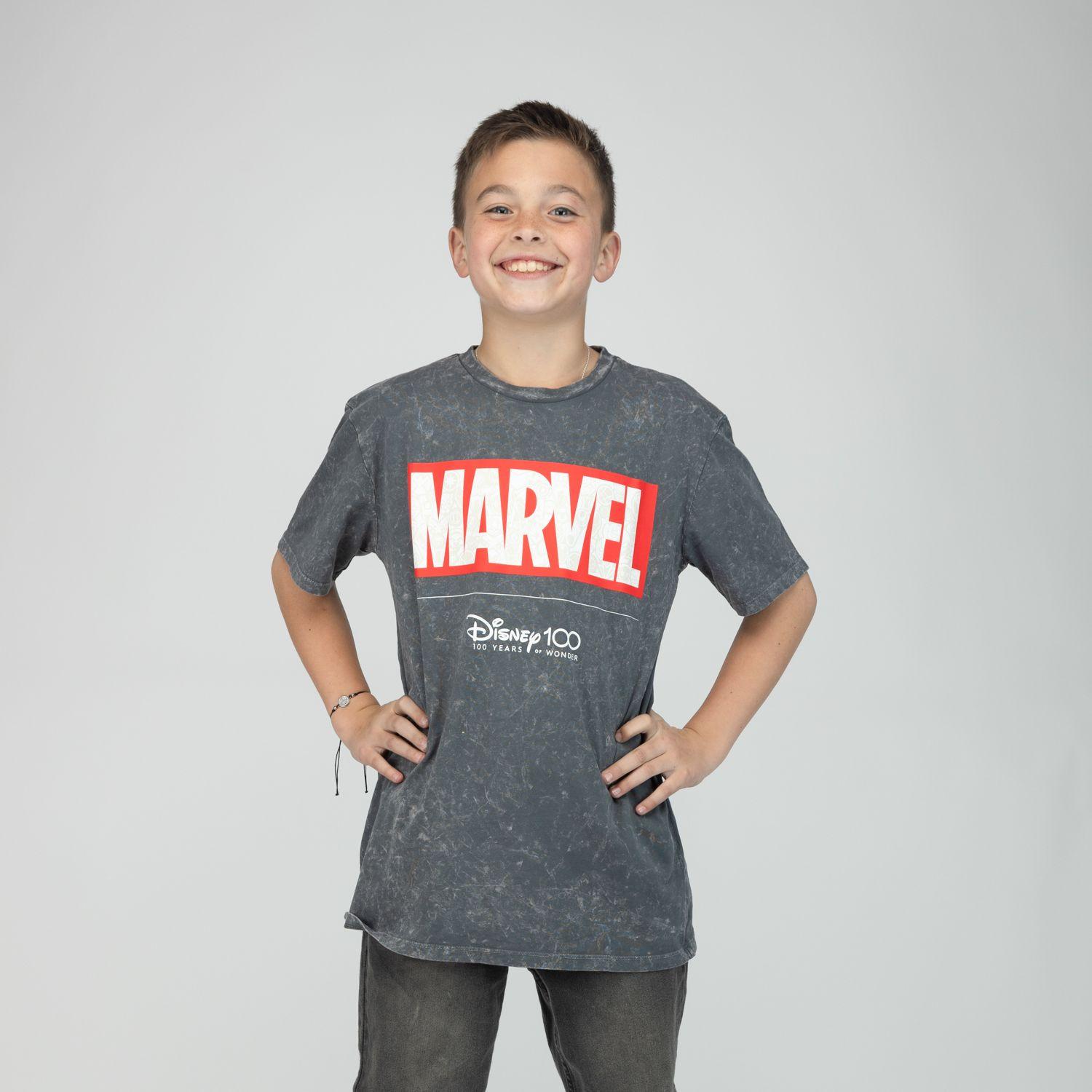 Polera Niño Marvel Logotipo Gris Marvel-0