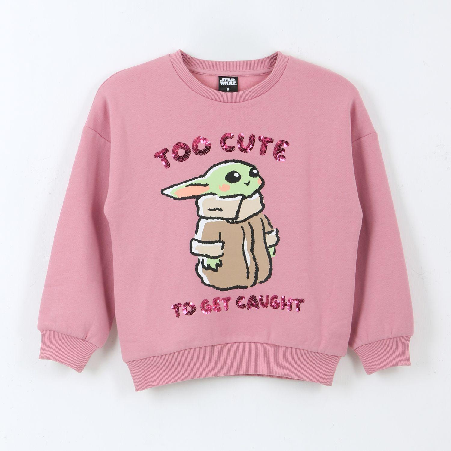 Polerón Cerrado Niña Grogu Cute Rosado Star Wars-0