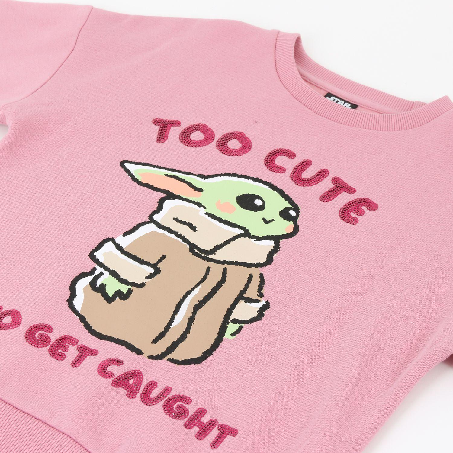 Polerón Cerrado Niña Grogu Cute Rosado Star Wars-2