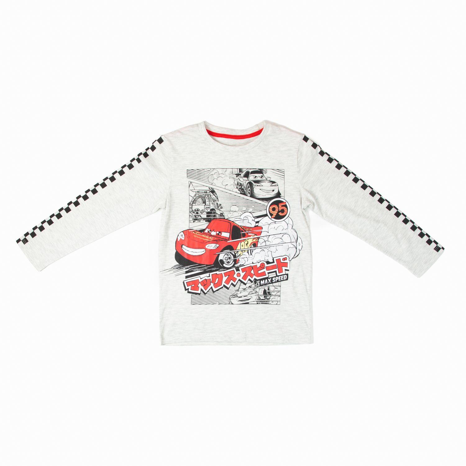 Polera Manga Larga Niño Cars Revista Blanco Cars-3