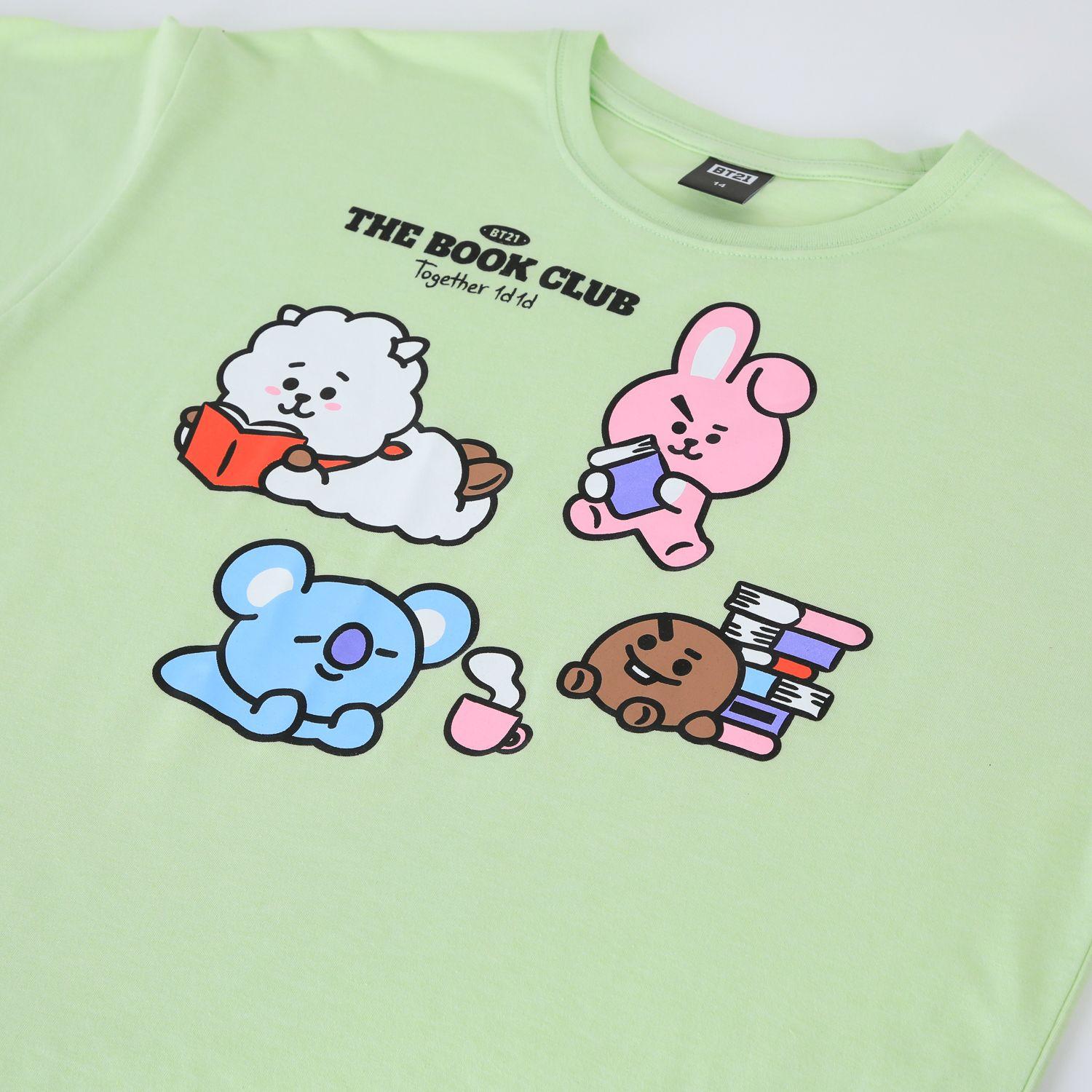 Polera Manga Corta Niña Verde Book Club BT21-3