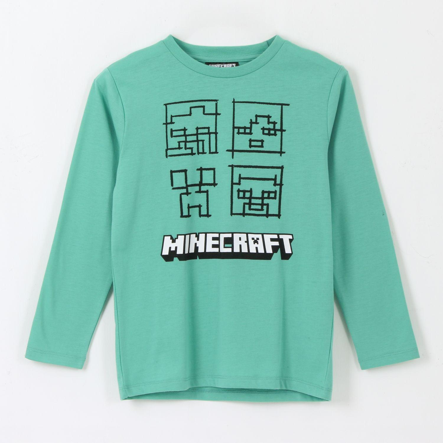 Polera Manga Larga Niño Personajes Verde Minecraft-0