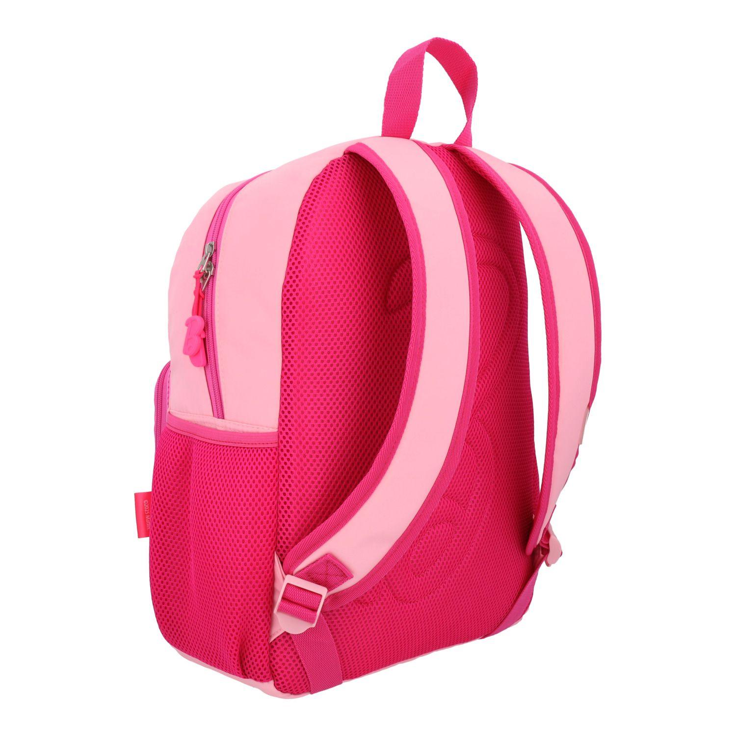 Mochila Escolar Niña con Bolsillo Frontal Rosado Barbie-5