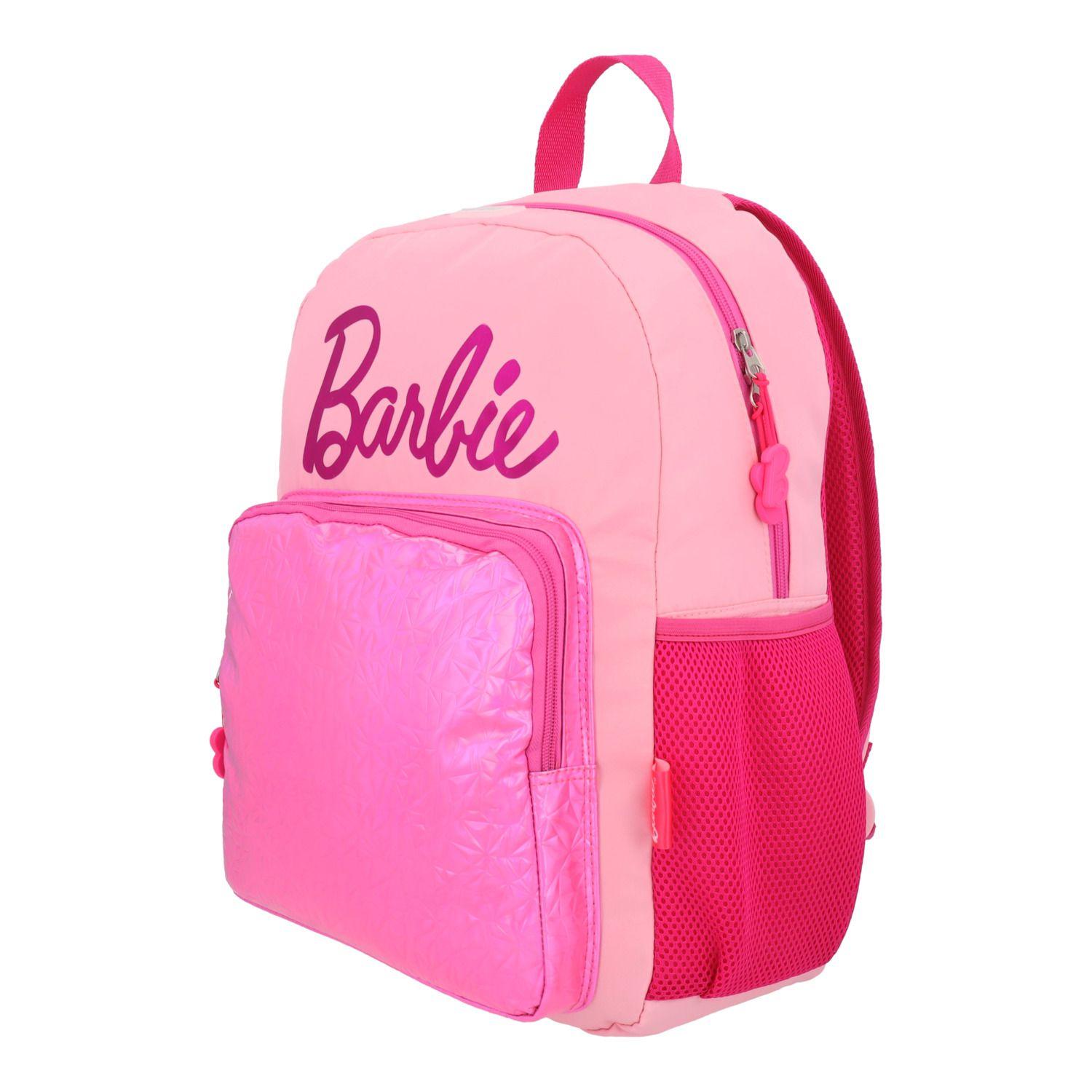 Mochila Escolar Niña con Bolsillo Frontal Rosado Barbie-7