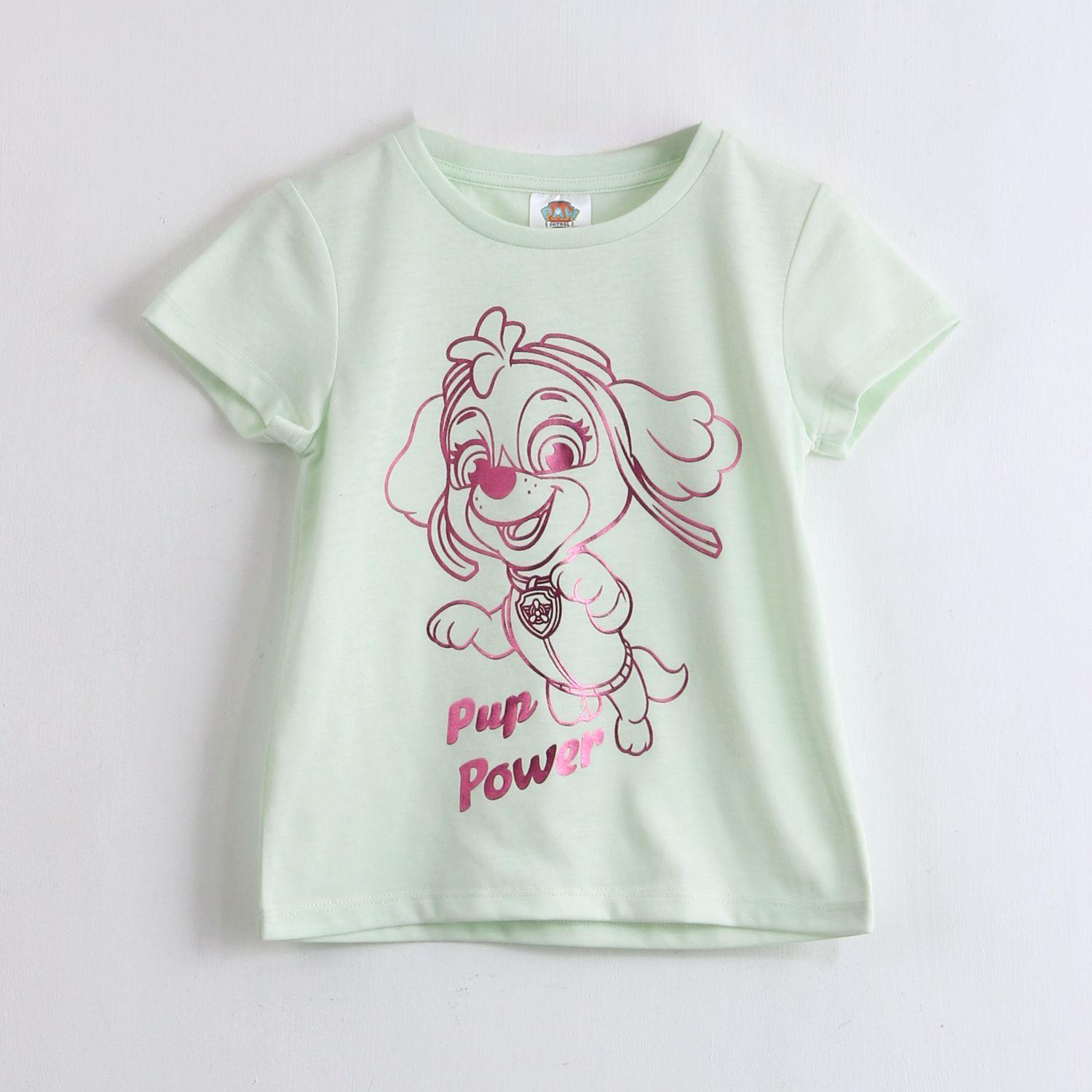 Polera Manga Corta Niña Paw Patrol Skye Foil Verde-1