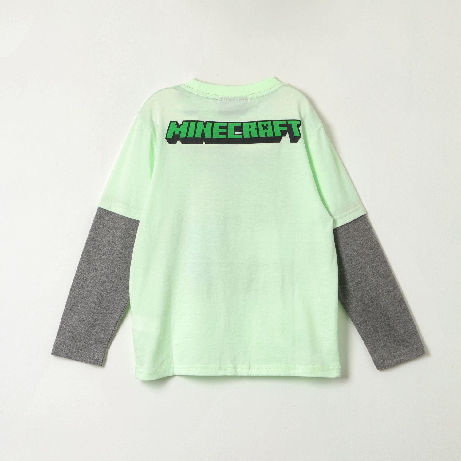 Polera Manga Larga Niño Survival Mode Verde Minecraft-2