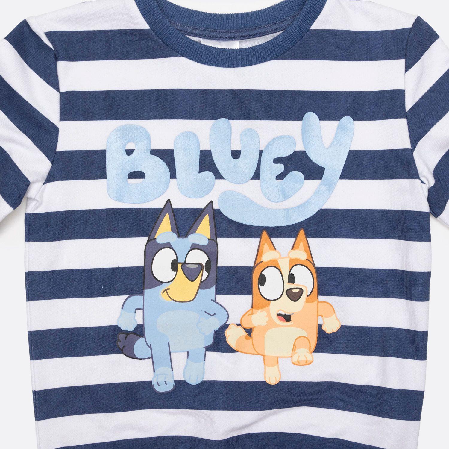 Poleron Cerrado Niño Rayas Azul Bluey-2