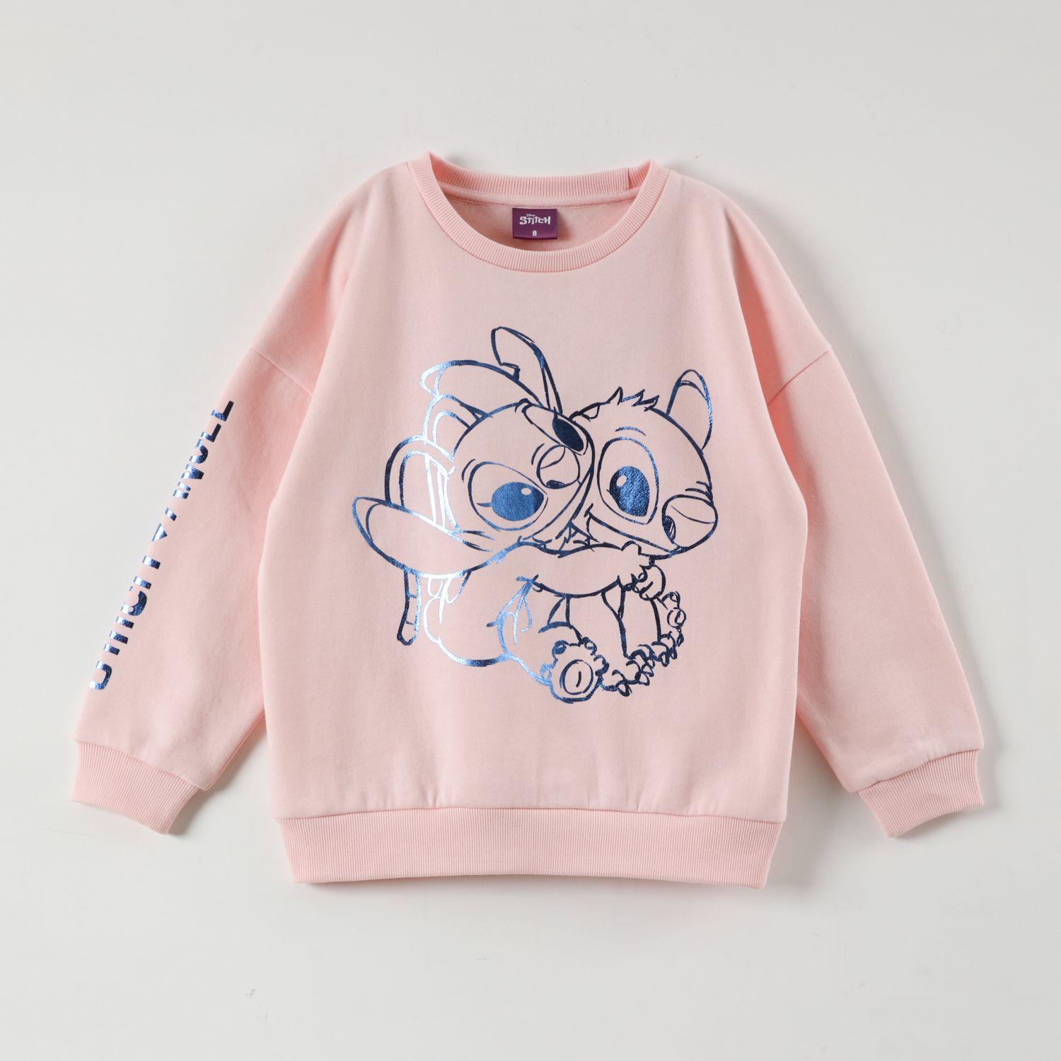 Poleron Cerrado Niña Lilo & Stitch Details Rosado Disney-0