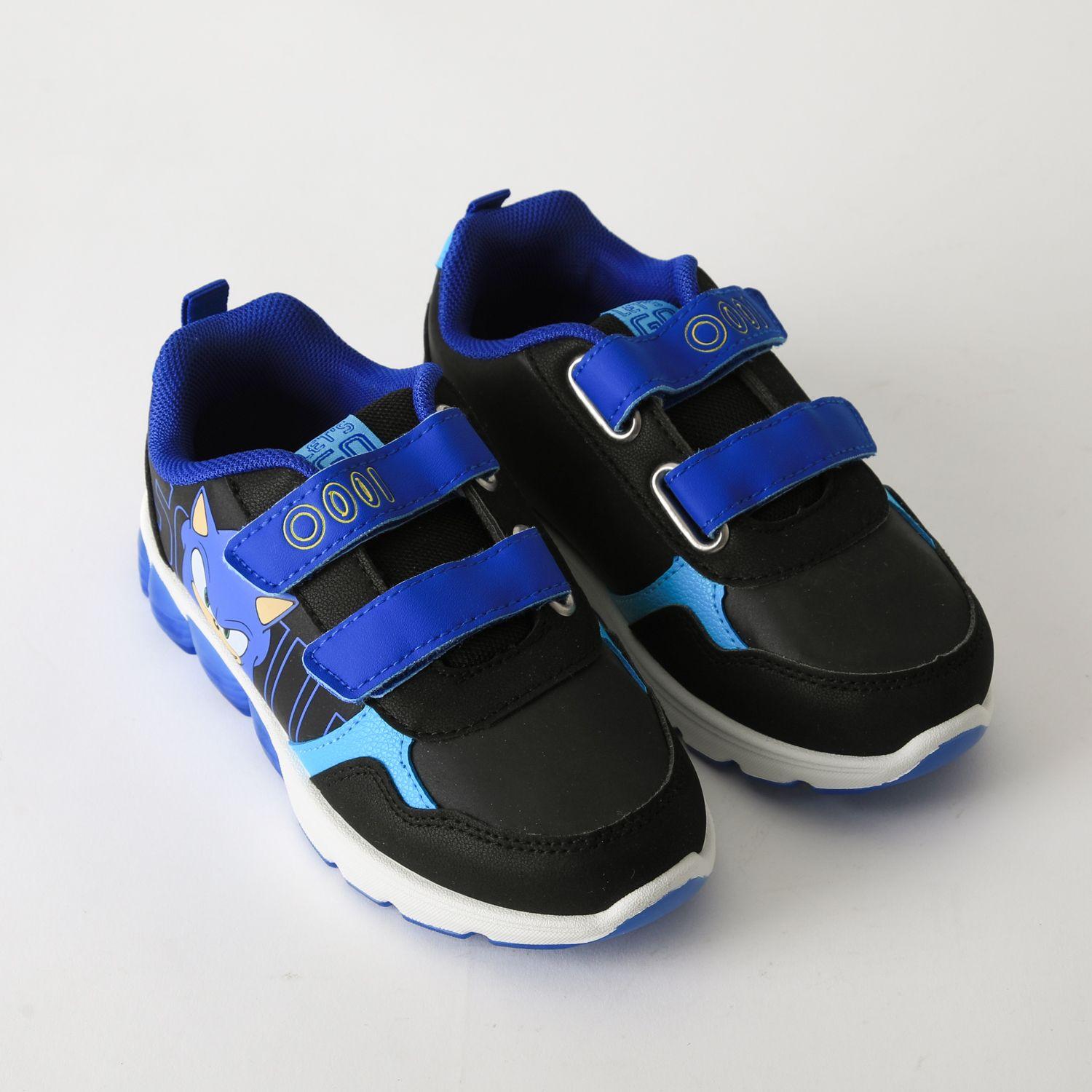 Zapatilla Luces Niño Velcro Negro Sonic-1