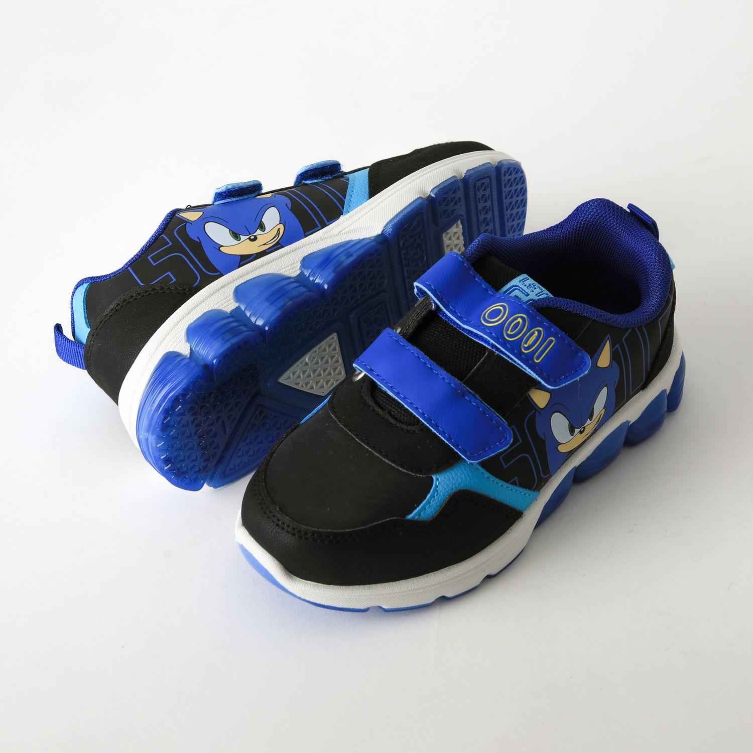 Zapatilla Luces Niño Velcro Negro Sonic-3