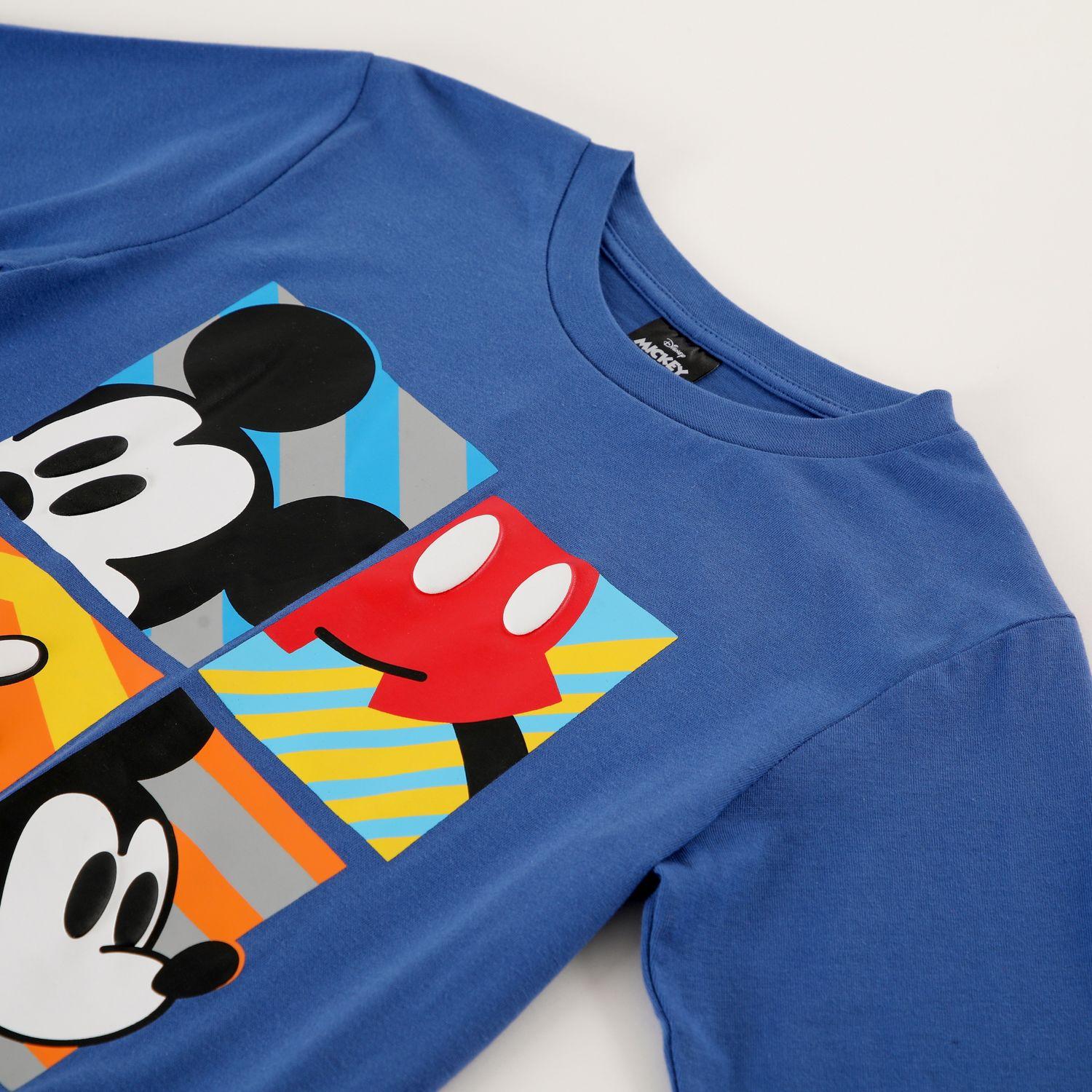 Conjunto Pijama Niño Mickey Cuadros Azul Azul Disney-1