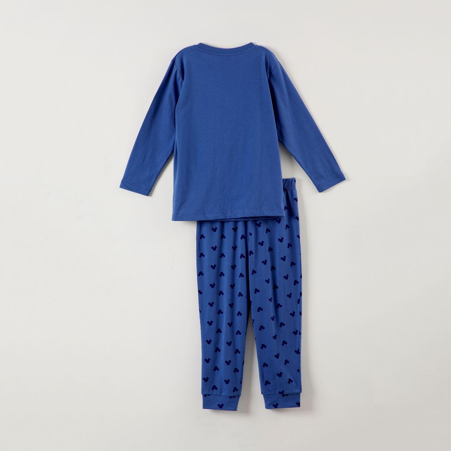 Conjunto Pijama Niño Mickey Cuadros Azul Azul Disney-3