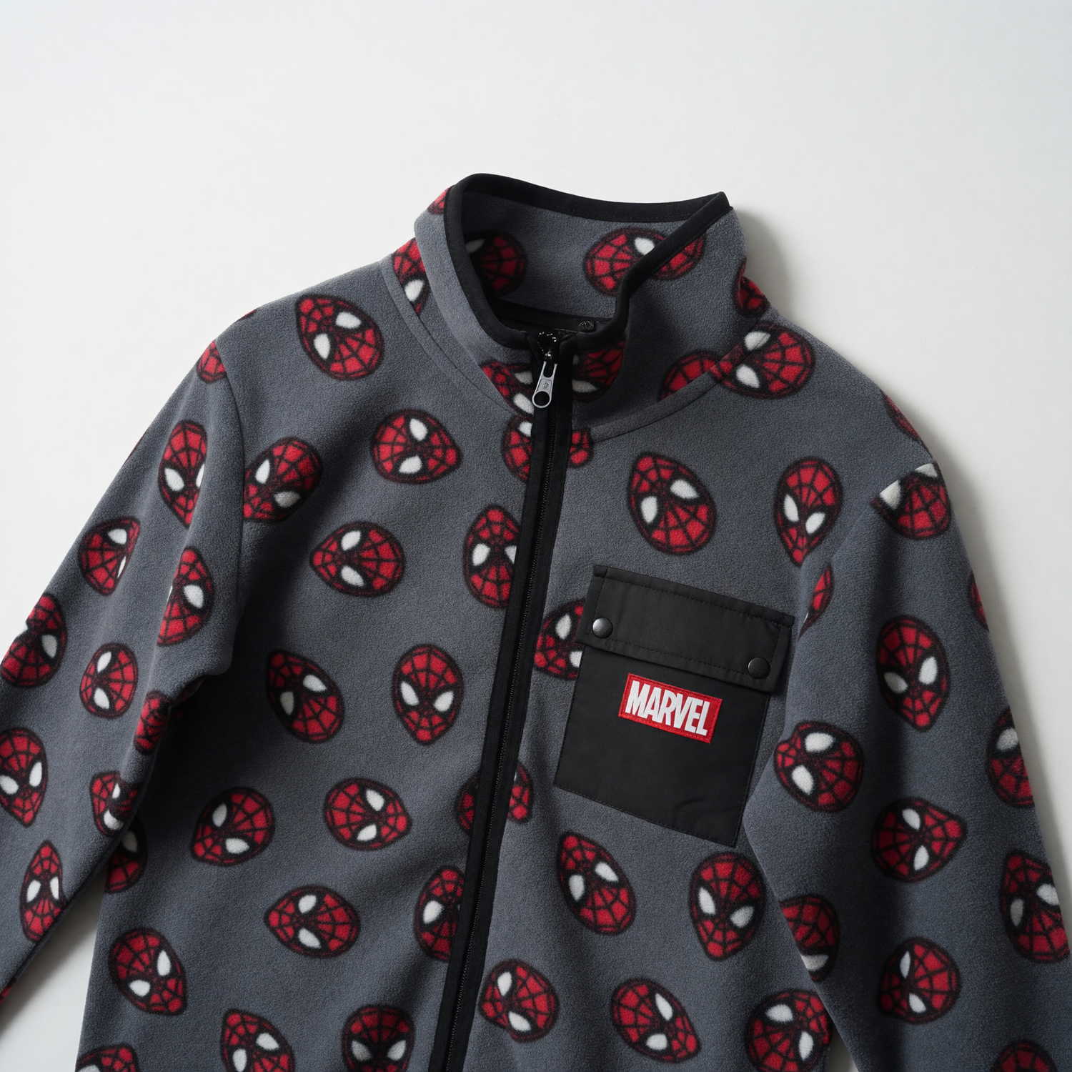 Polar Niño Full Print Caras Spiderman Gris Marvel-2