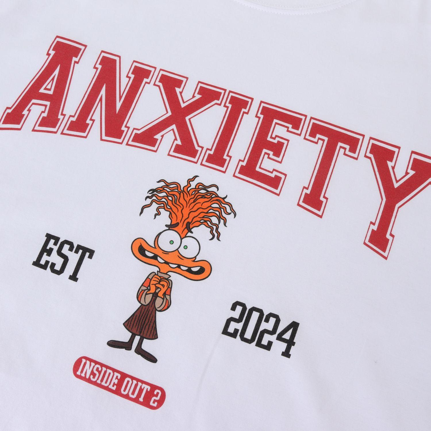 Polera Manga Corta Adulto Blanco Ansiedad Pixar Disney-2