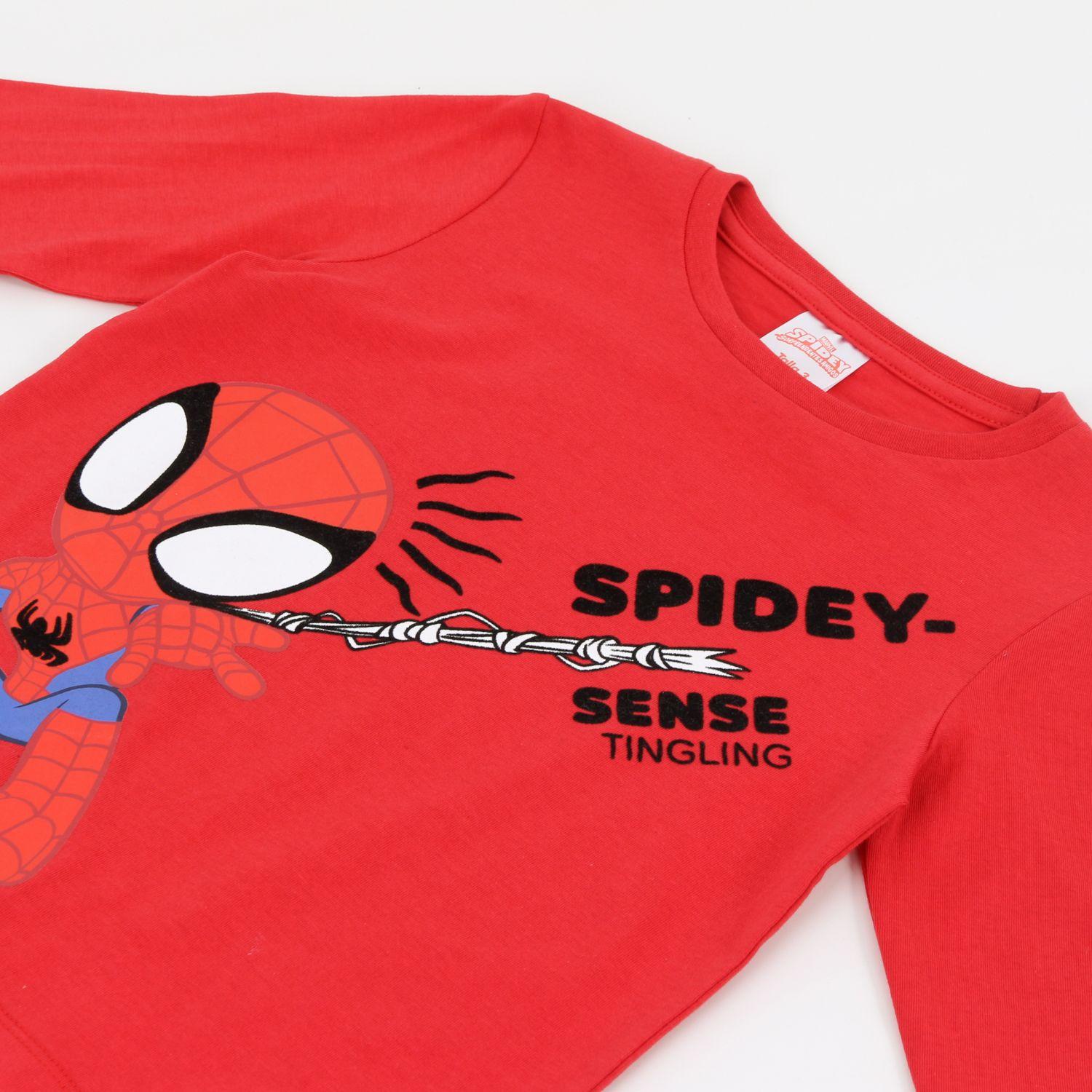 Polera Manga Larga Niño Spidey Rojo Marvel-2
