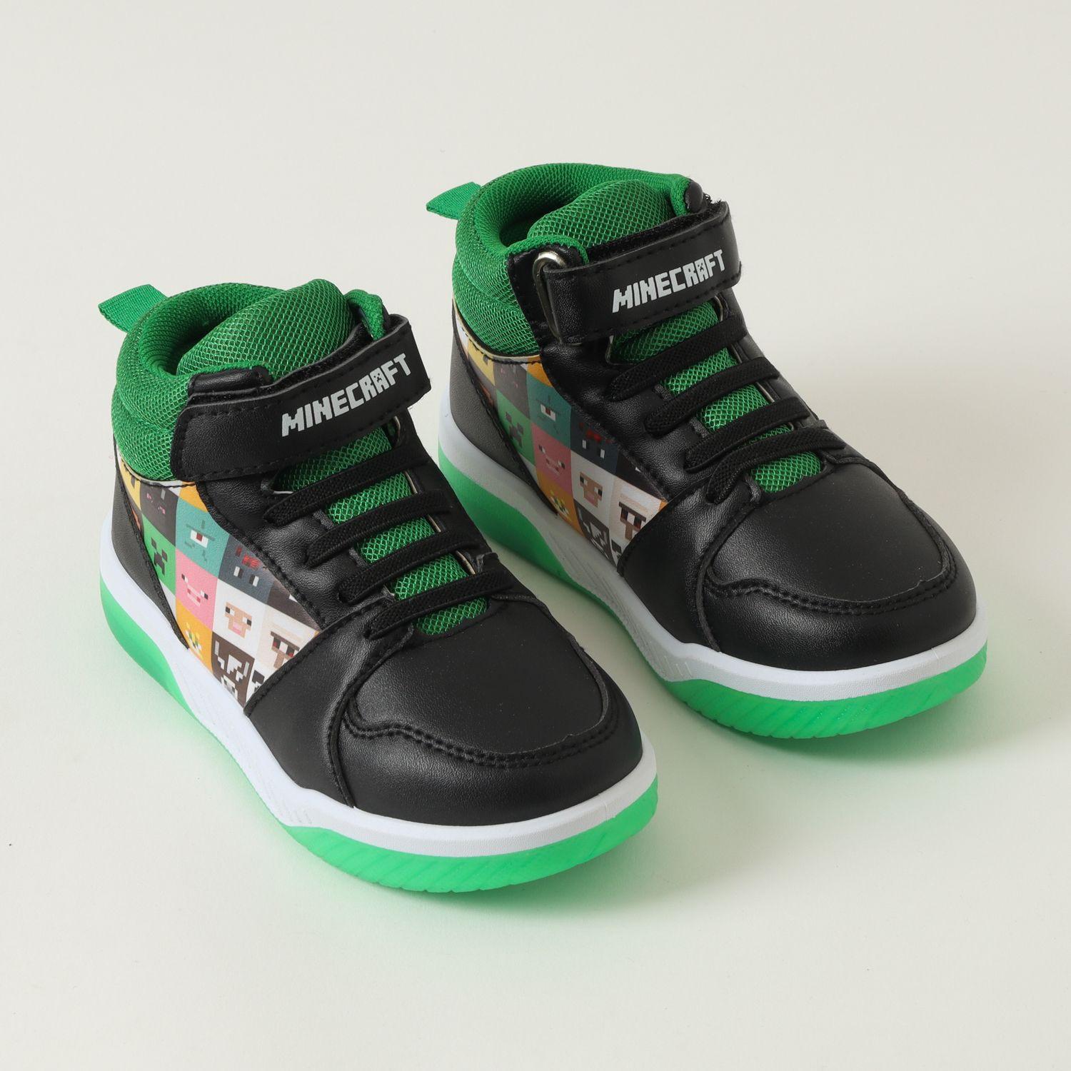 Zapatilla Con Luces Niño Cube Negro Minecraft-1