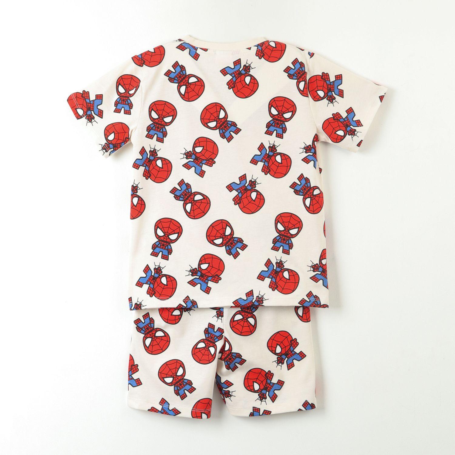 Pijama Manga Corta Niño Blanco Full Print Spiderman Marvel-1