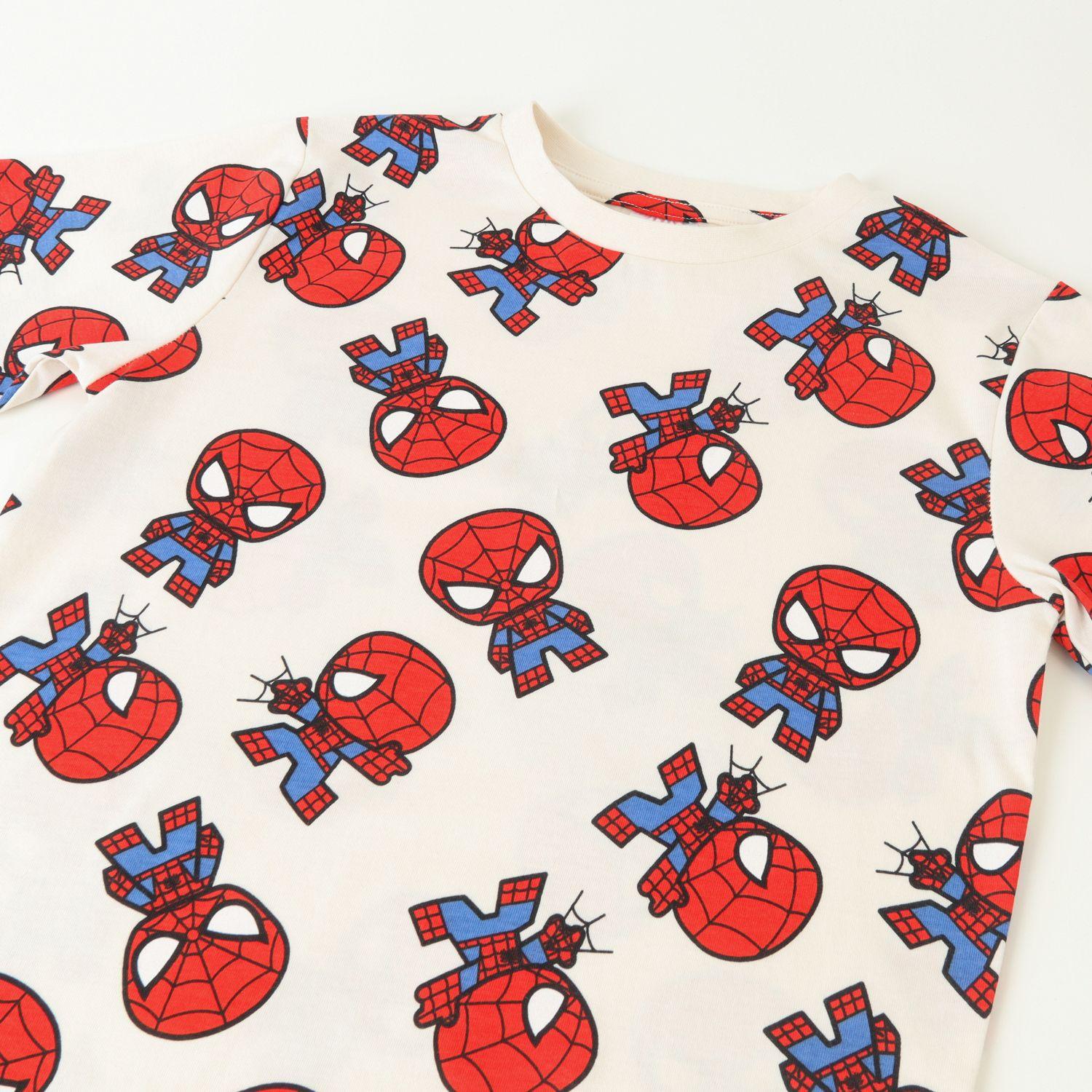 Pijama Manga Corta Niño Blanco Full Print Spiderman Marvel-2