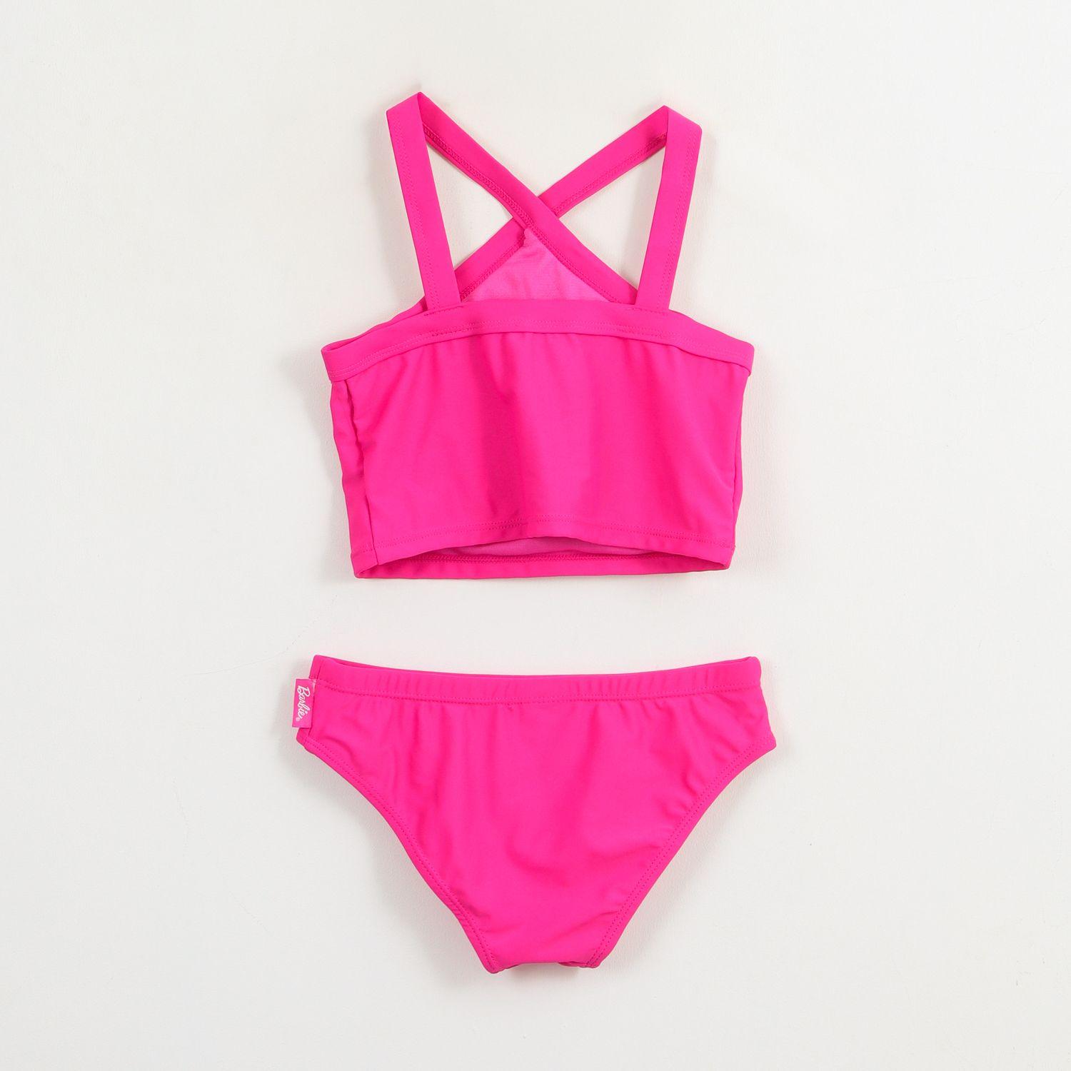 Bikini Niña Rosa Logo Barbie-1
