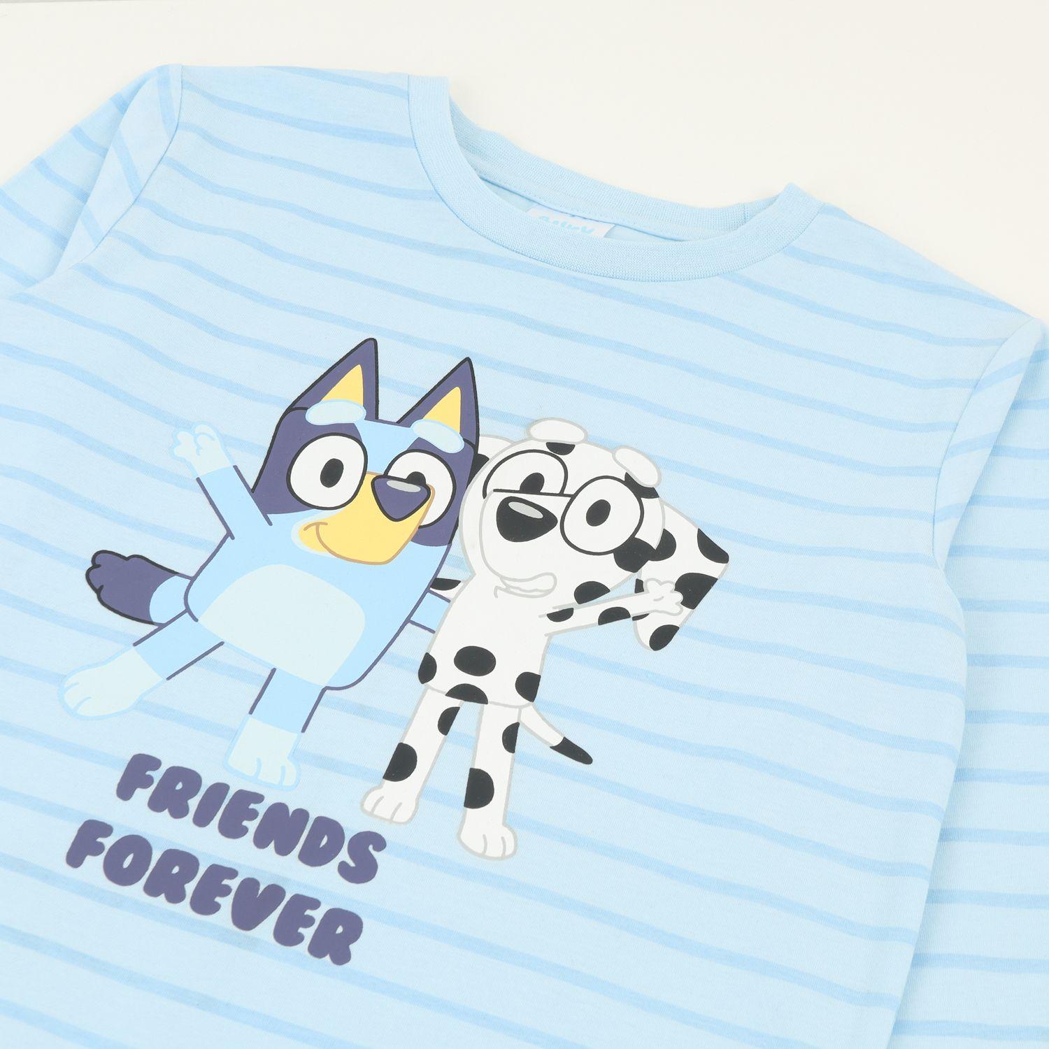 Conjunto Pijama Niño Celeste Chloe Y Bluey-1