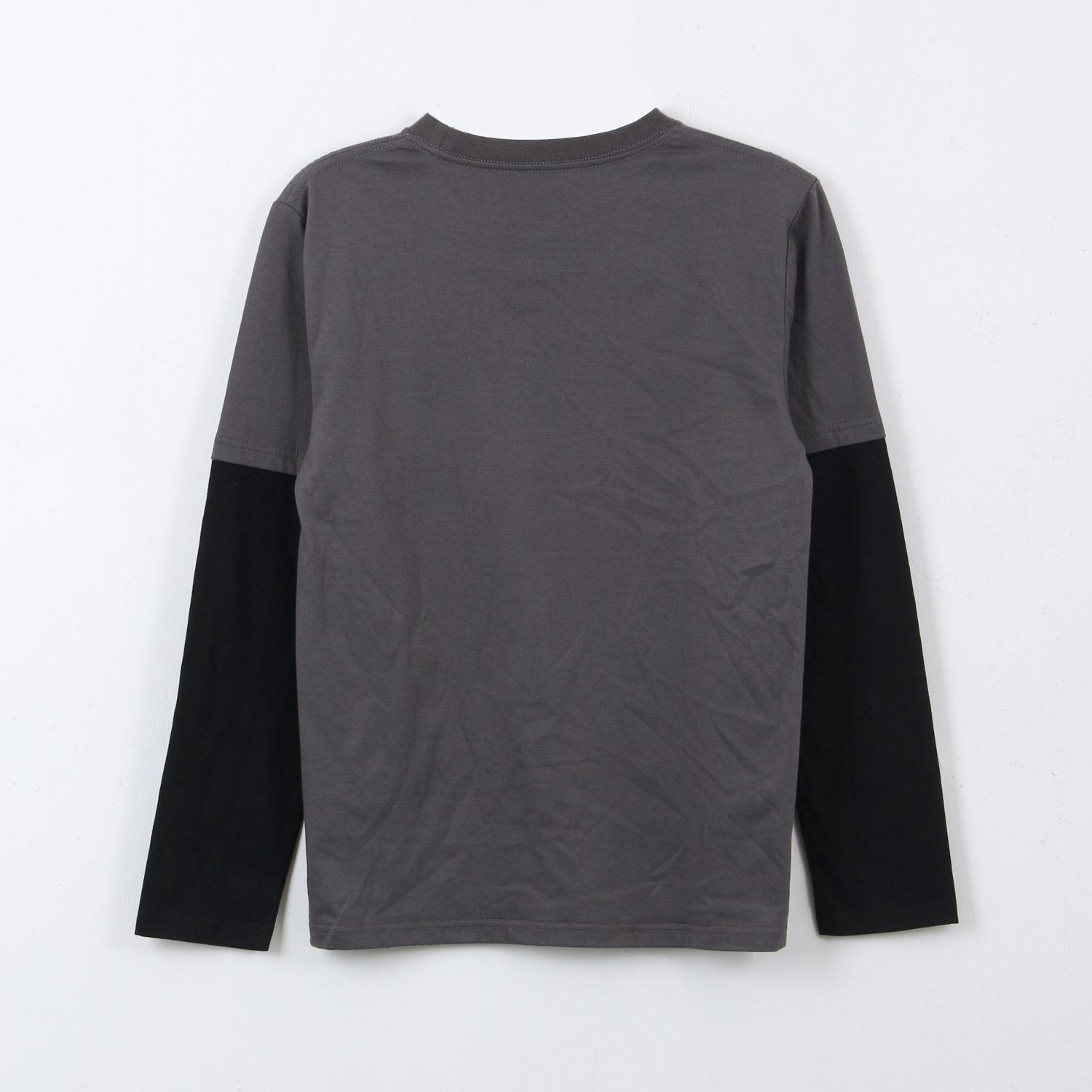 Polera Doble Manga Niño Spiderman Face Gris Marvel-1