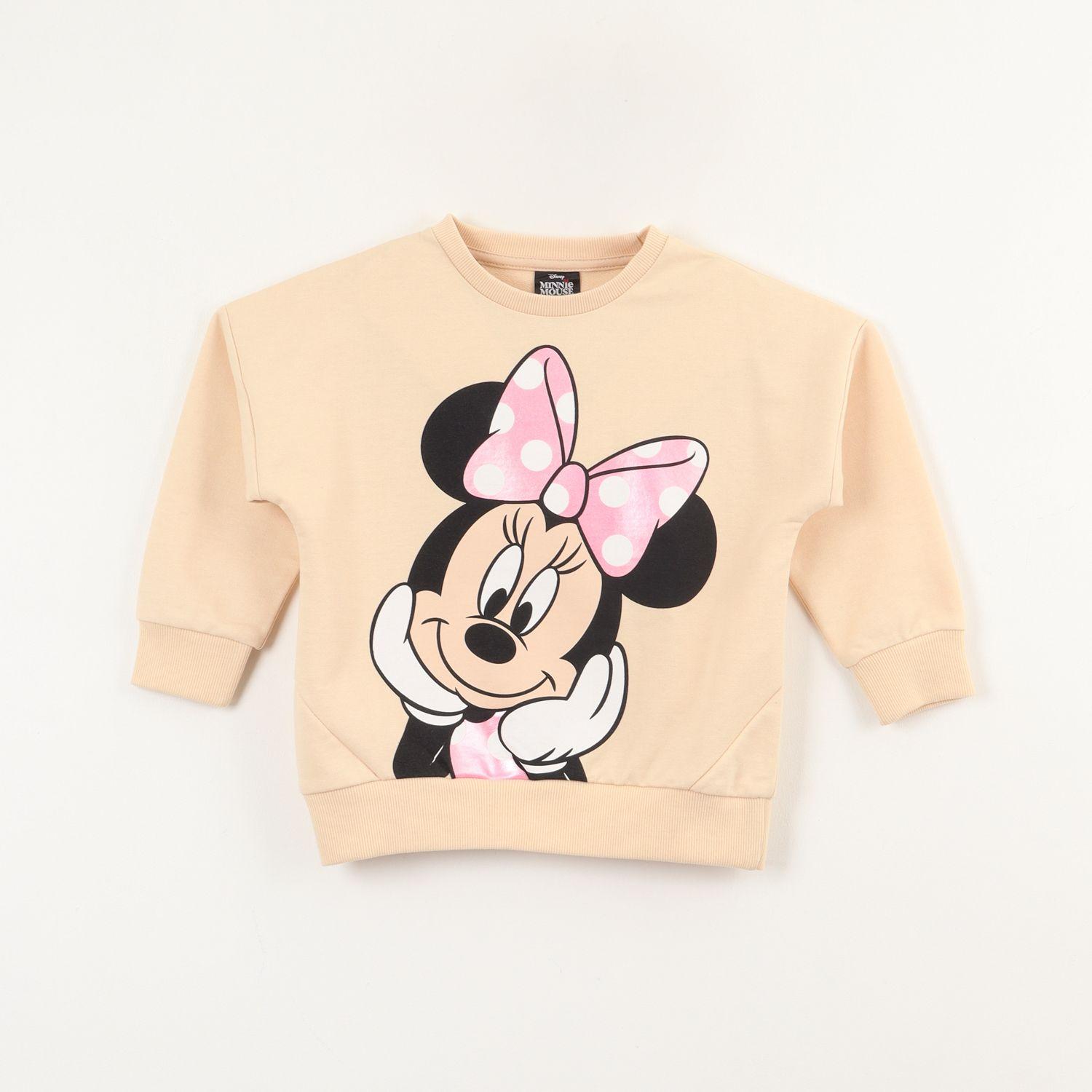 Poleron Cerrado Niña Minnie Cuteness Beige Disney-0