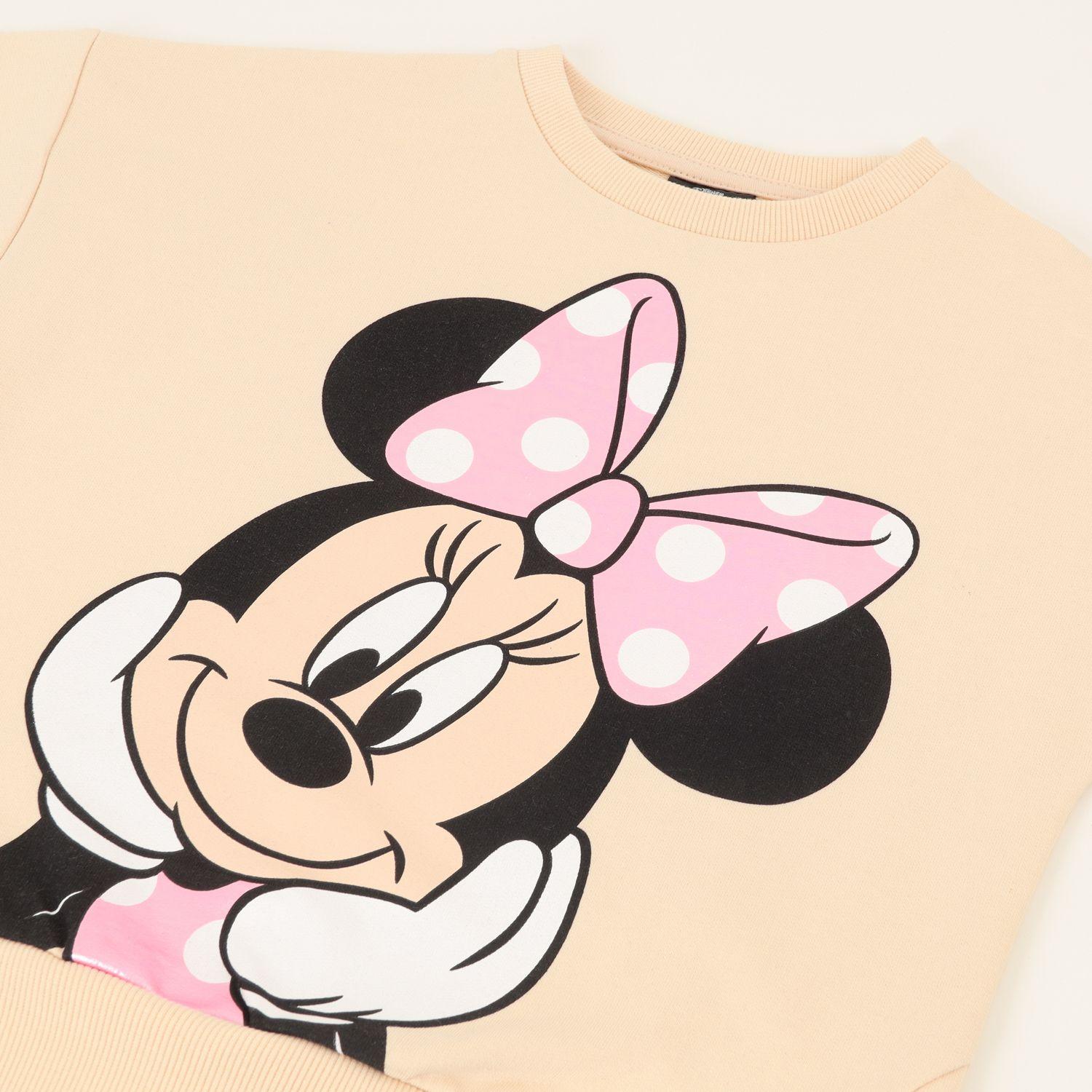 Poleron Cerrado Niña Minnie Cuteness Beige Disney-1