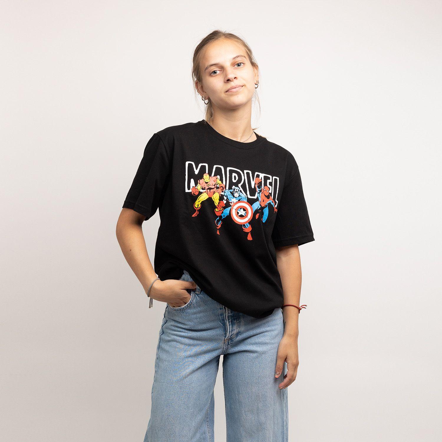 Polera Hombre Superheroes Negro Marvel-0