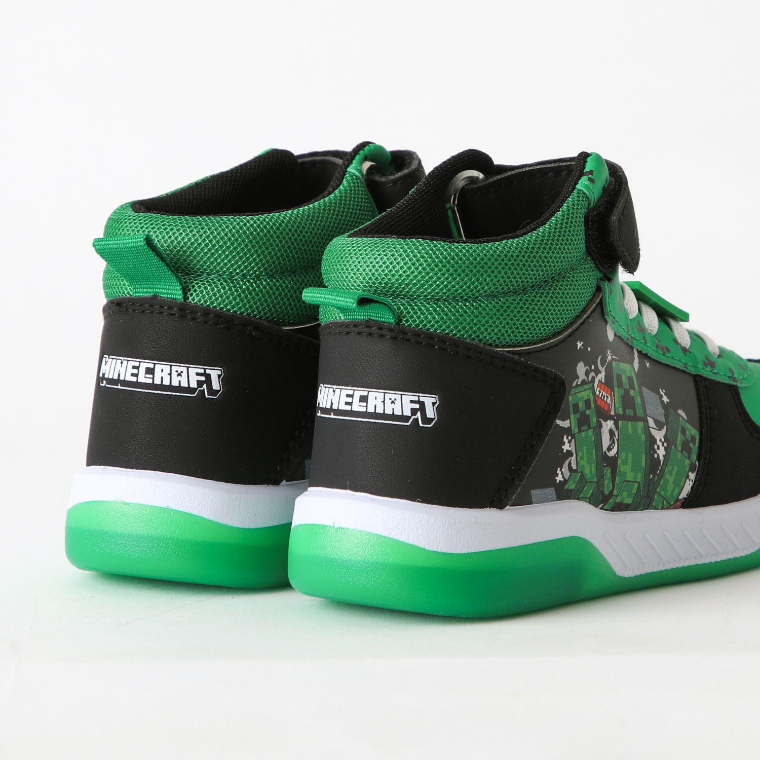 Zapatilla Caña Alta Niño Luces TNT Verde Minecraft-2