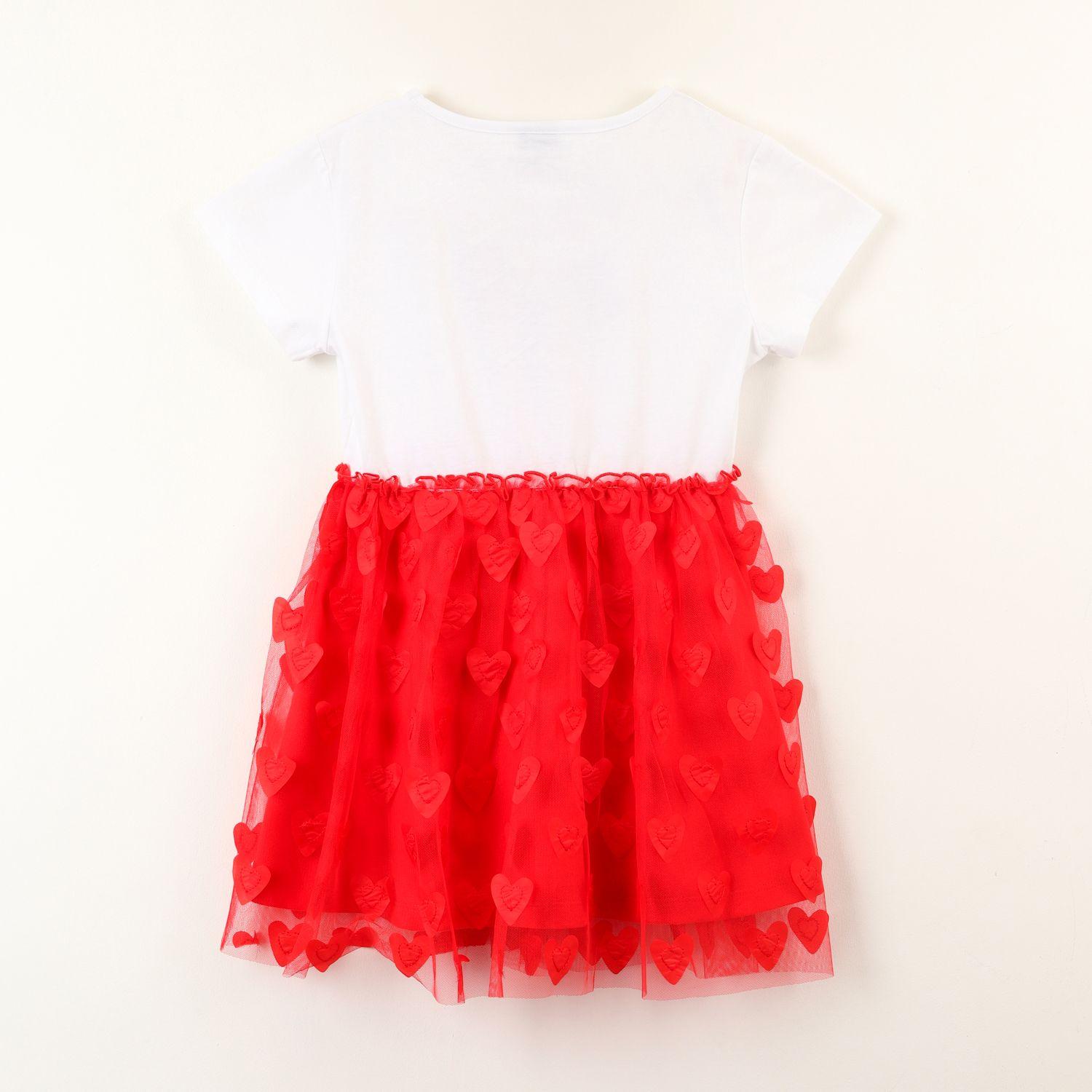 Vestido Niña Tull Minnie Corazoncitos Rojo Disney-2