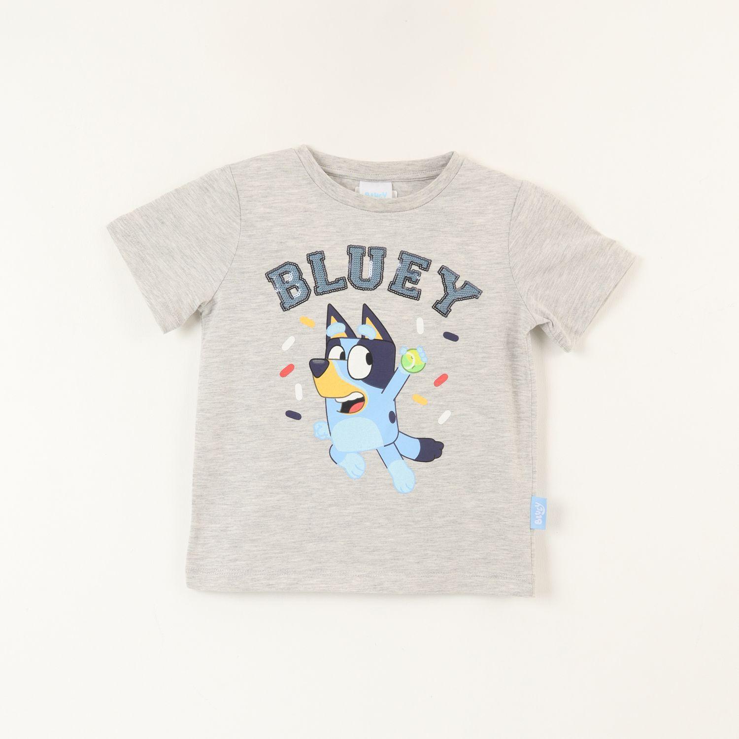 Polera Manga Corta Niño Lentejuelas Reversible Gris Bluey-0