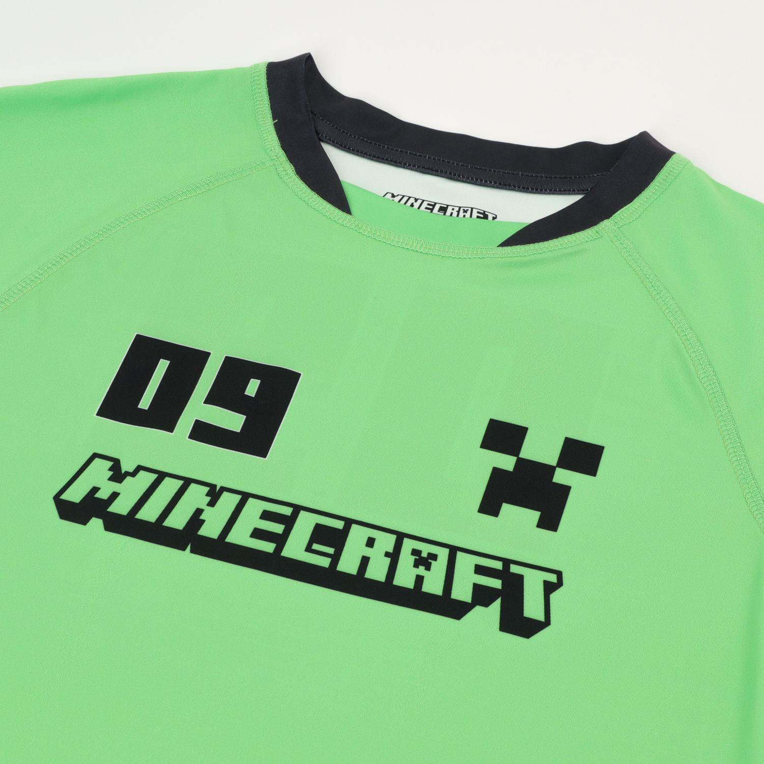 Polera Manga Corta Niño Verde Fútbol Minecraft-2