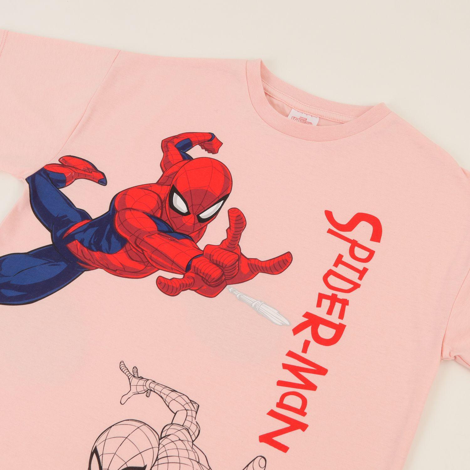 Polera Manga Corta Niño Damasco Spiderman Jump Marvel-2