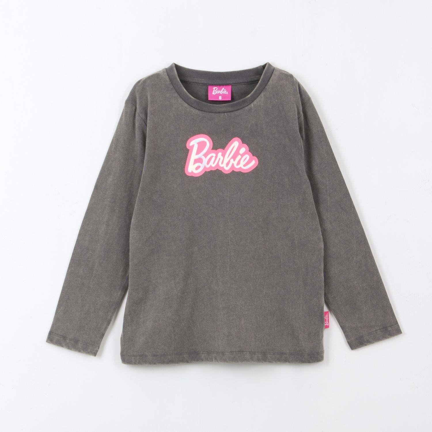 Polera Manga Larga Niña Logo Gris Barbie-0