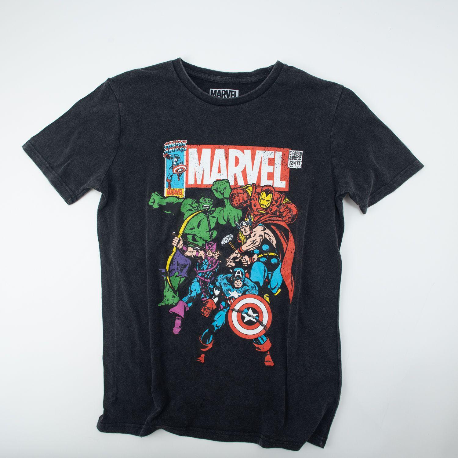 Polera Hombre Avengers Vintage Team Gris Marvel-0