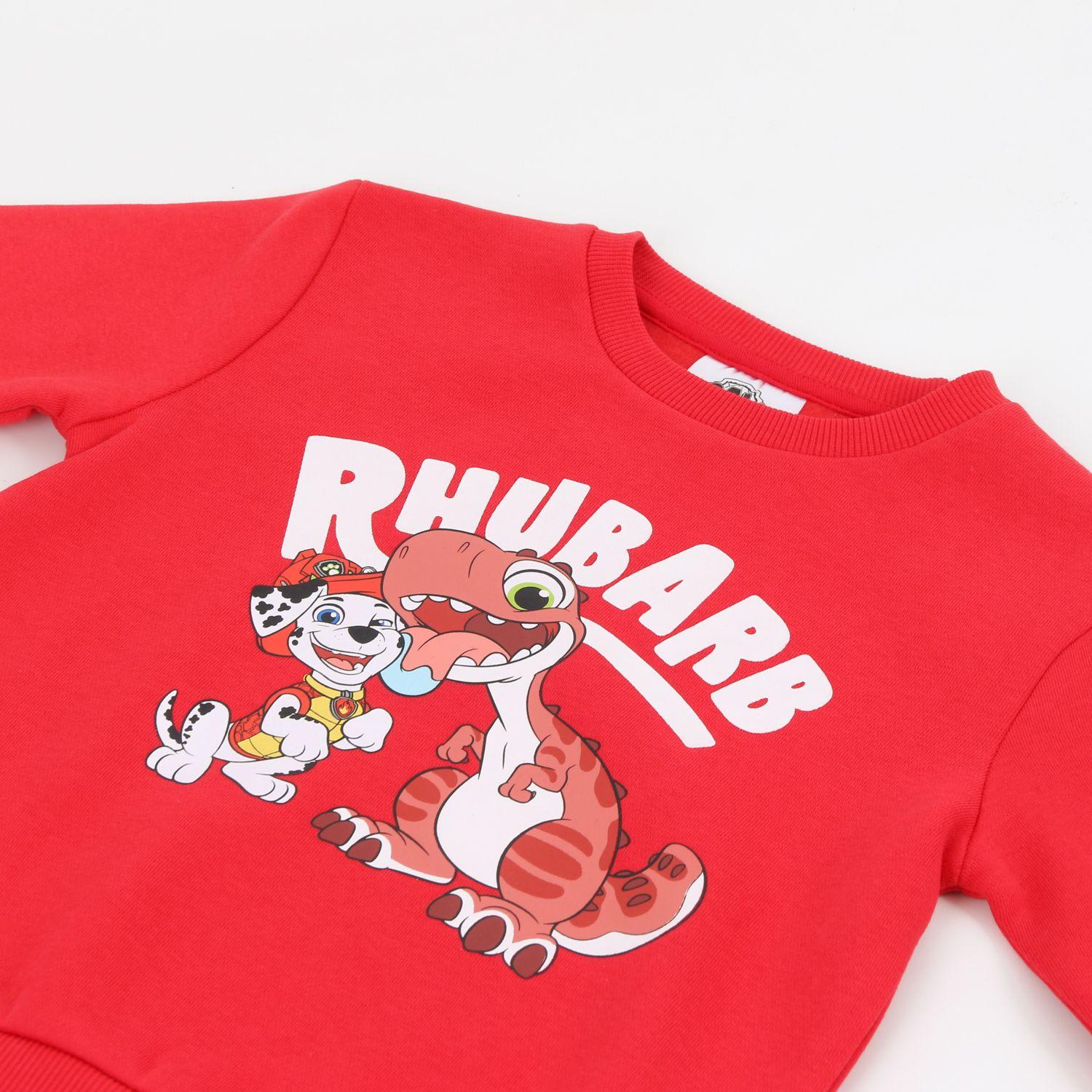 Polerón Cerrado Niño Paw Patrol Marshalll & Dino Rojo-2