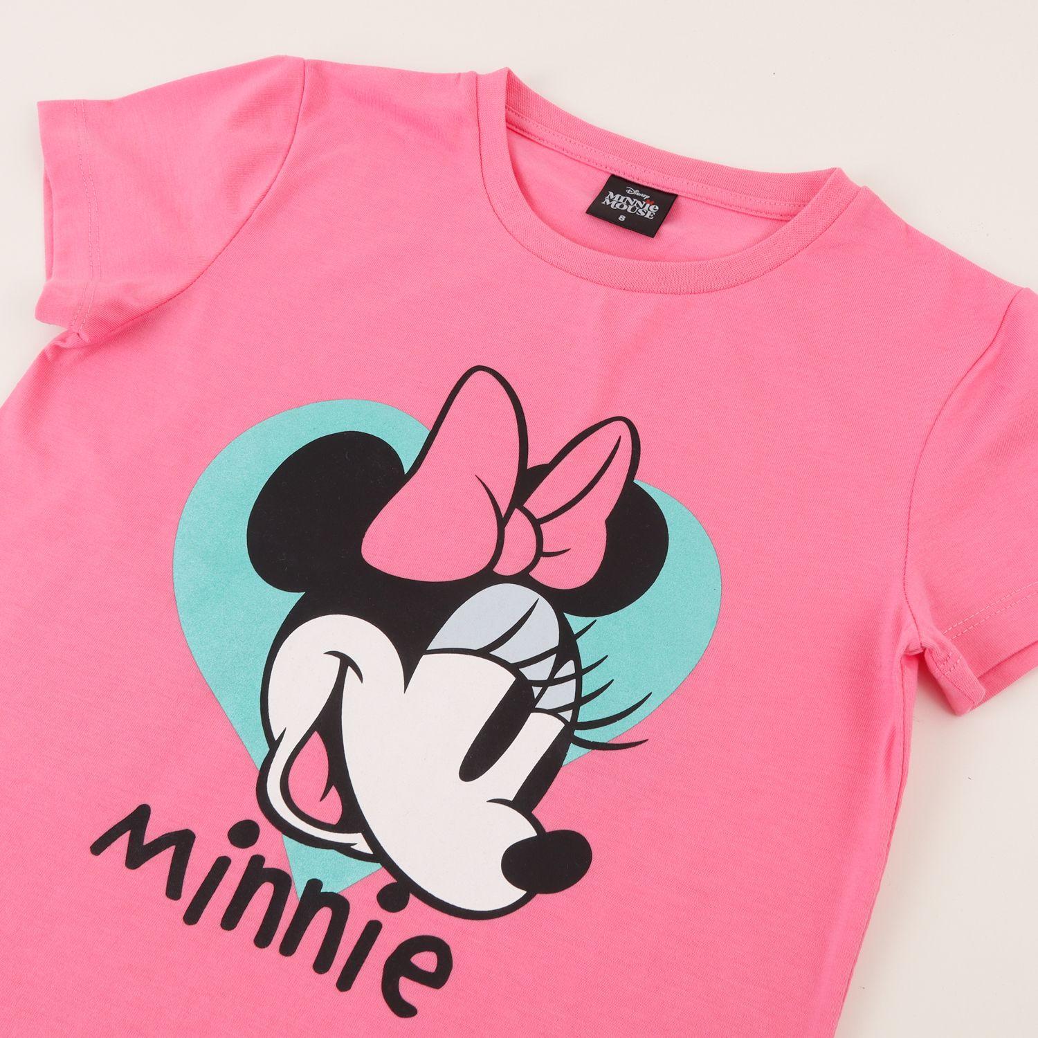 Polera Manga Corta Niña Rosado Minnie Mouse Disney-2