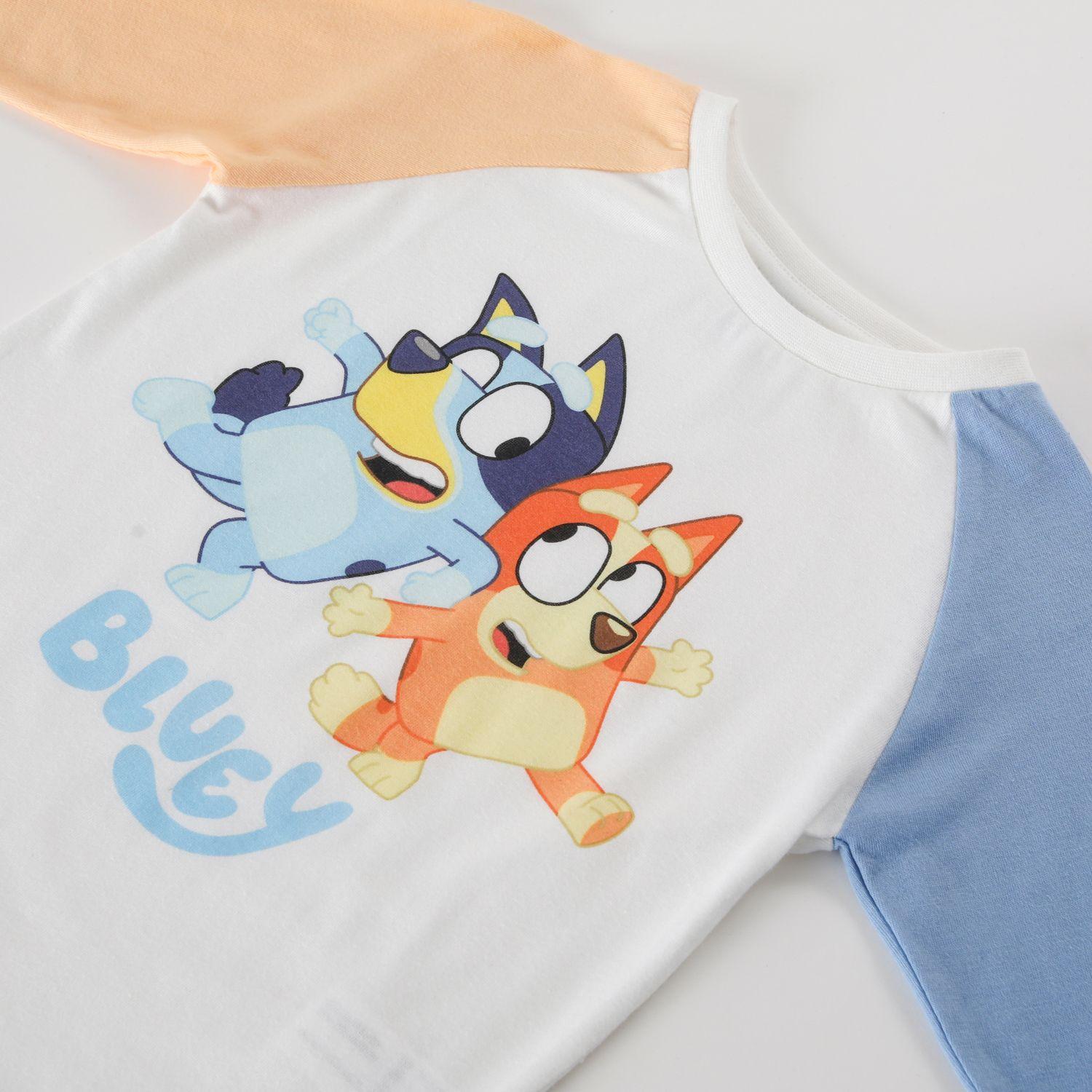Polera Manga Larga Niño Jugando Blanco Bluey-1
