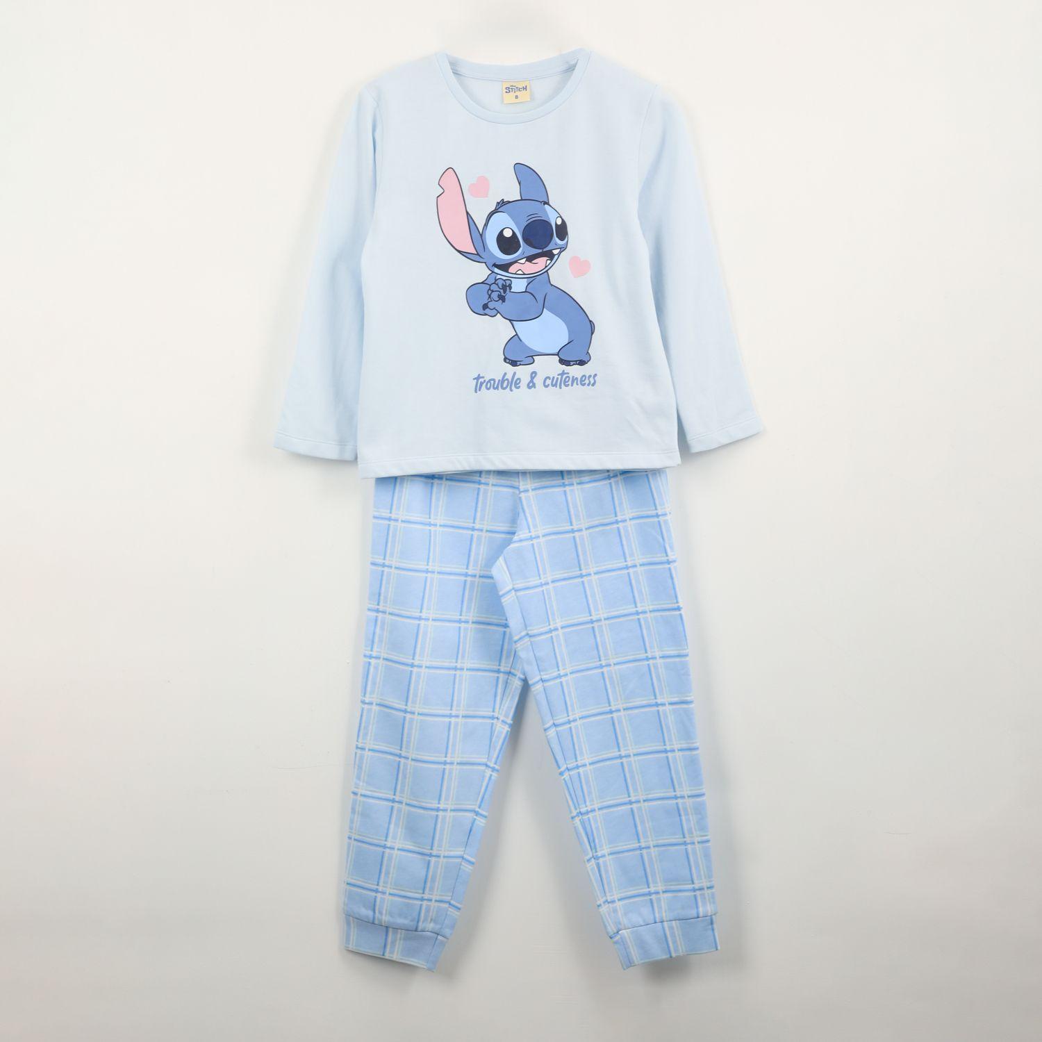 Pijama Manga Larga Niña Lilo & Stitch Celeste Disney-0